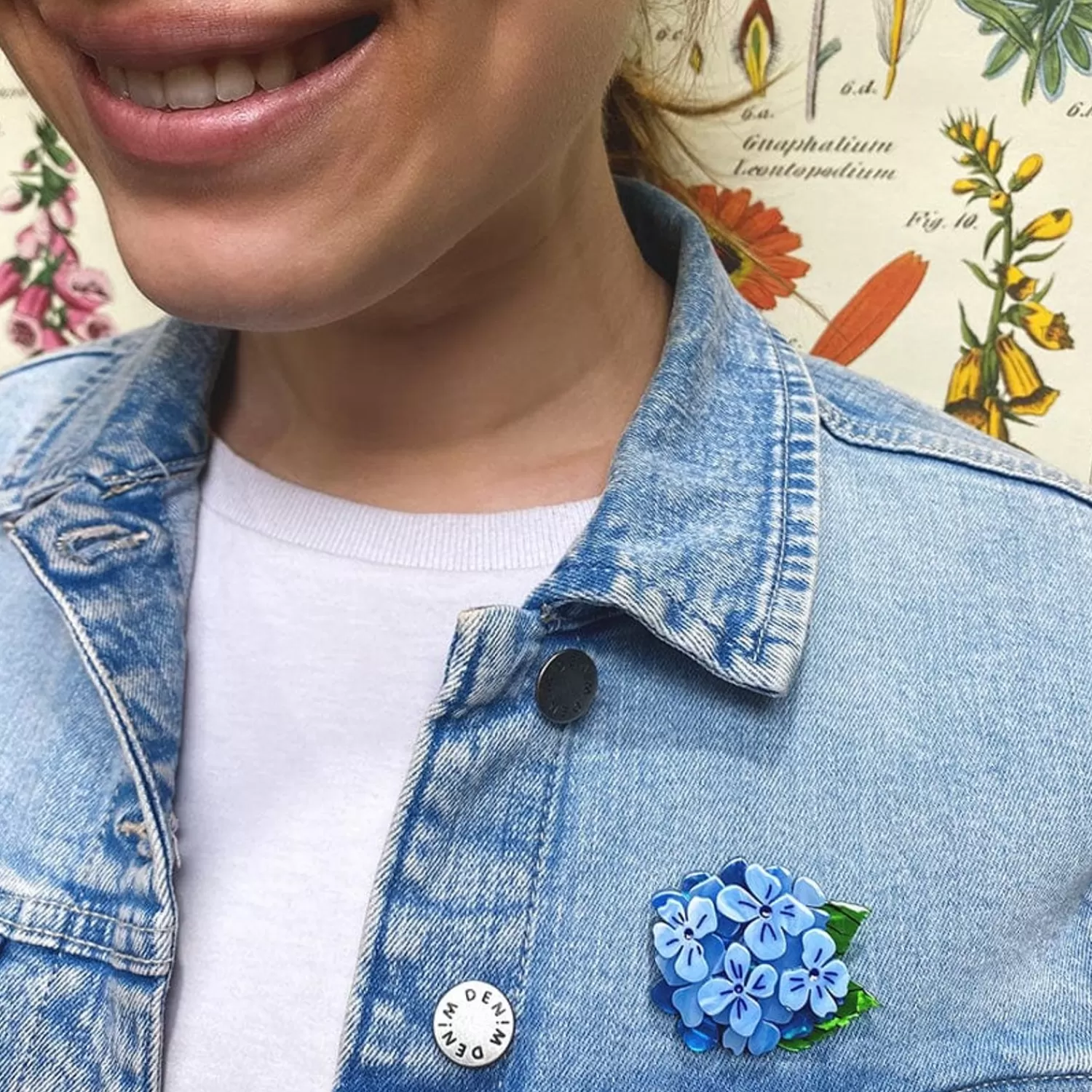 Heartfelt Hydrangea Mini Brooch*Erstwilder Fashion