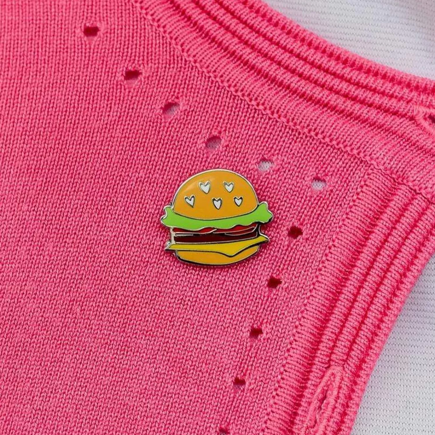 Hearty Hamburger Enamel Pin*Erstwilder Cheap