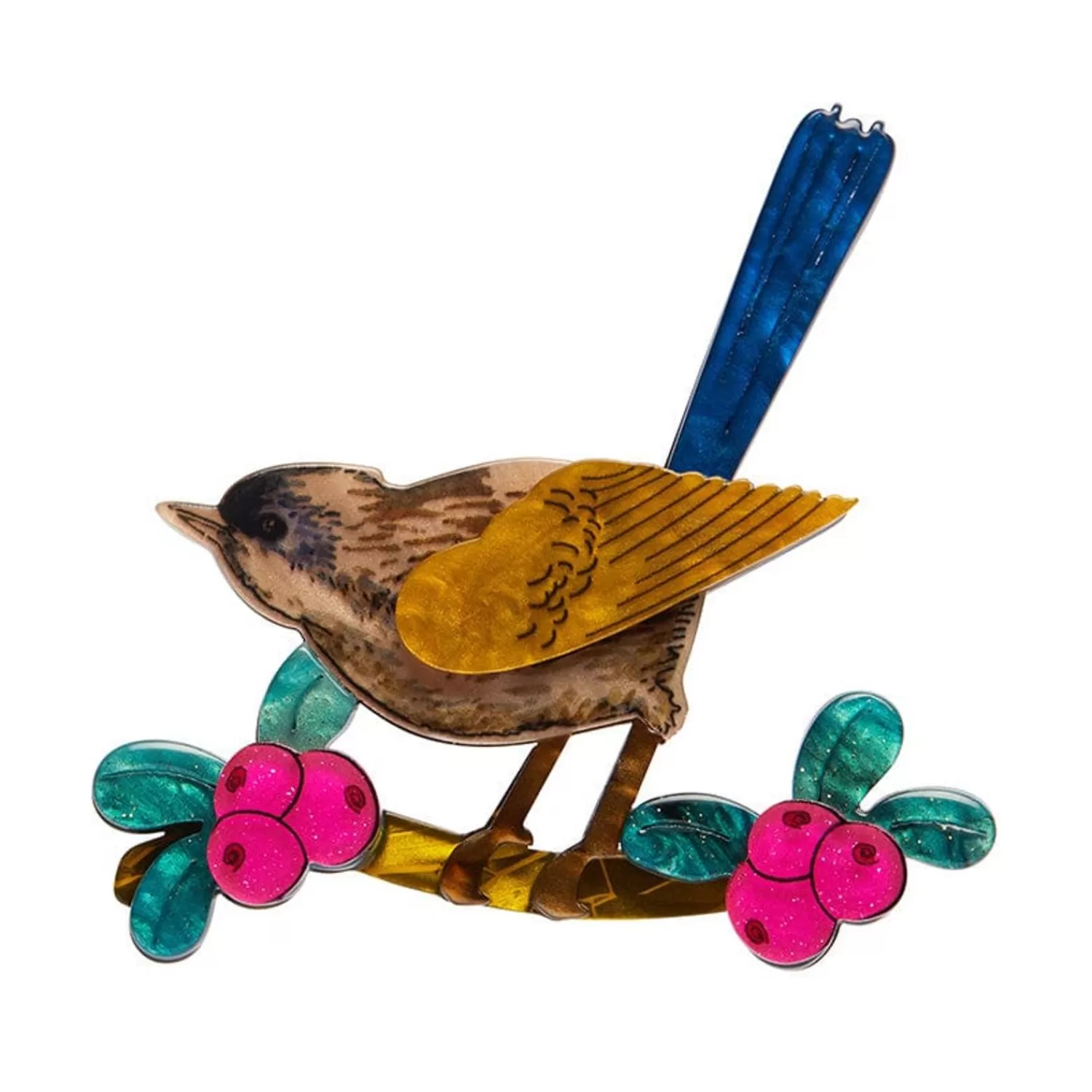 Holly Wagtail Brooch*Erstwilder Discount