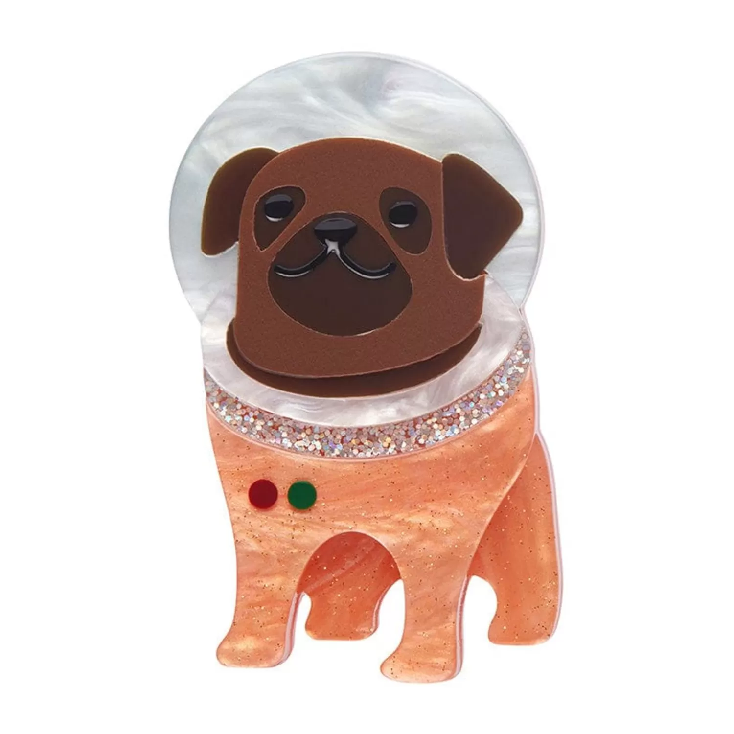 Interplanetary Pug Brooch*Erstwilder Shop