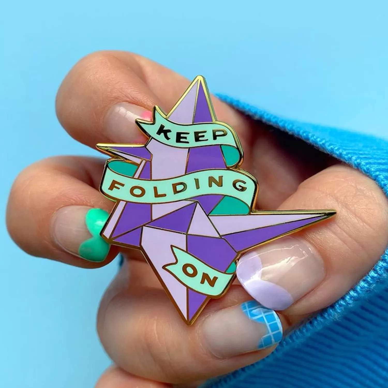 Keep Folding On Enamel Pin*Erstwilder Hot