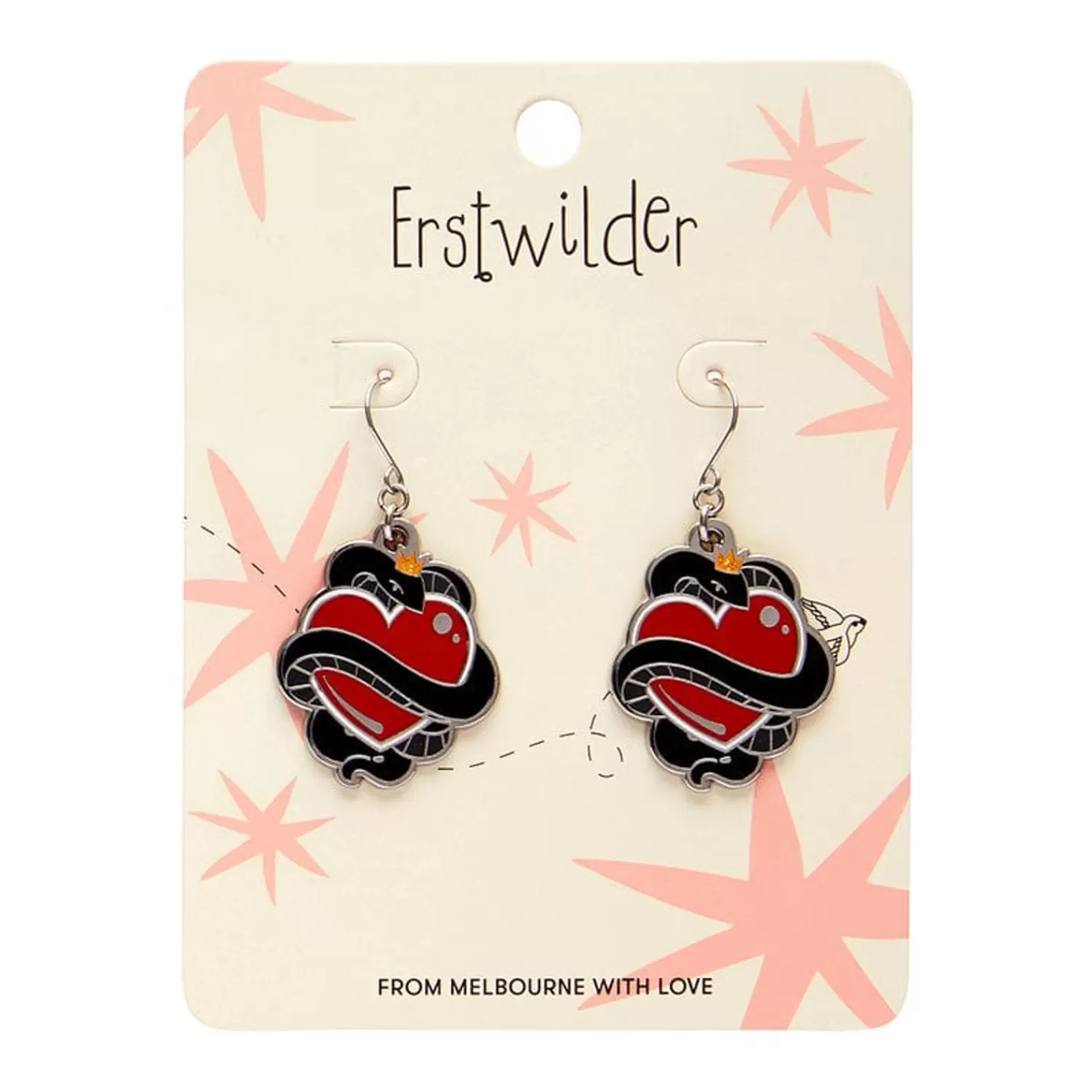 King Of Cobras Enamel Drop Earrings*Erstwilder Discount