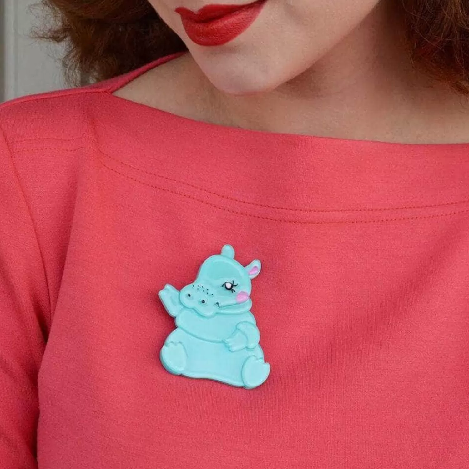 Kubu The Cutie Hippo Brooch*Erstwilder Outlet