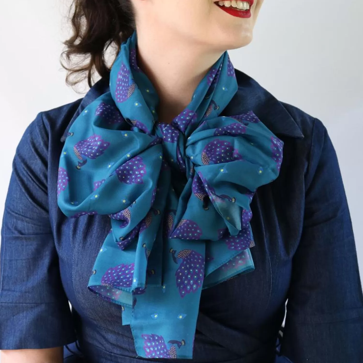 Le Peacock Royal Large Neck Scarf*Erstwilder Sale