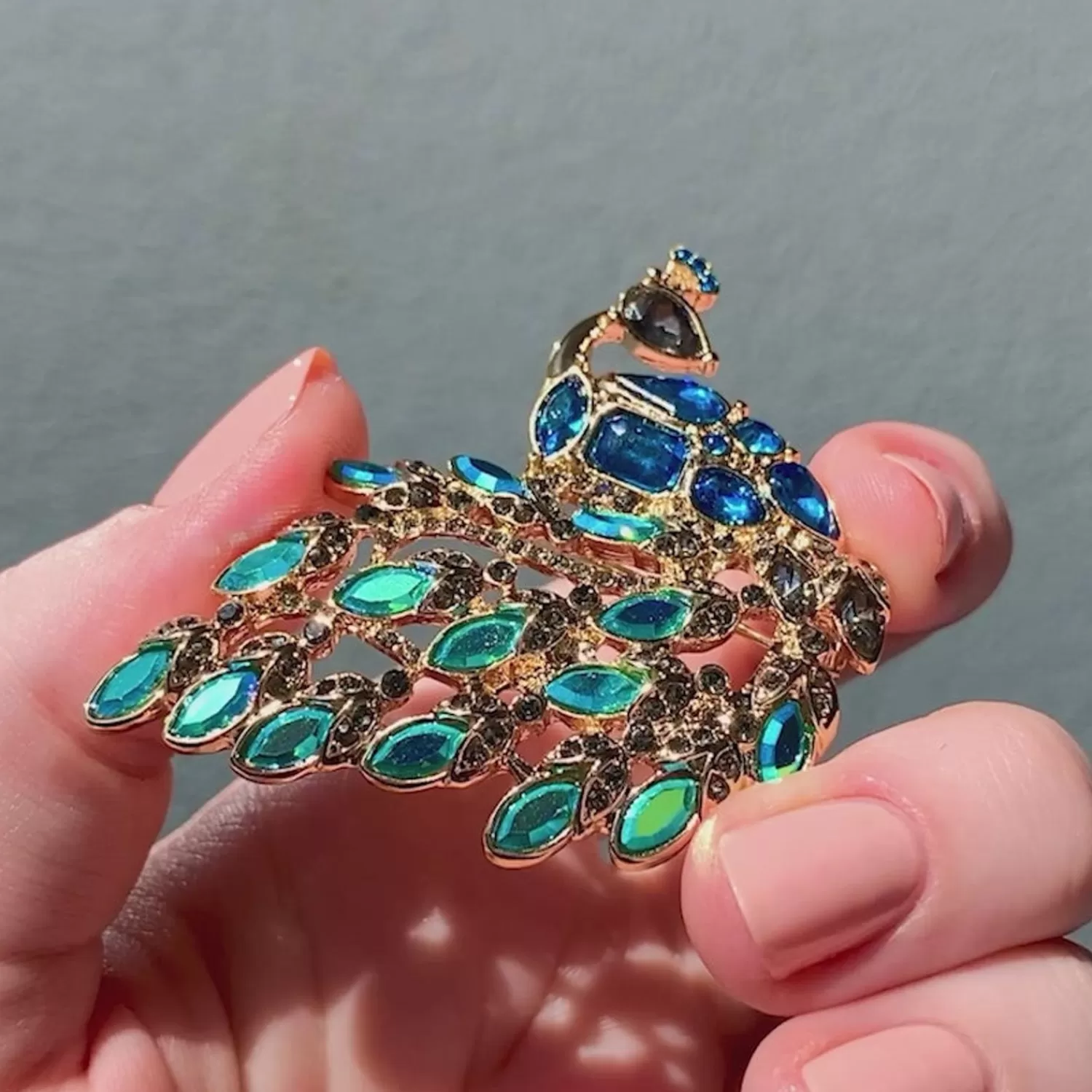 Le Peacock Royal Stone Set Crystal Brooch*Erstwilder Best Sale