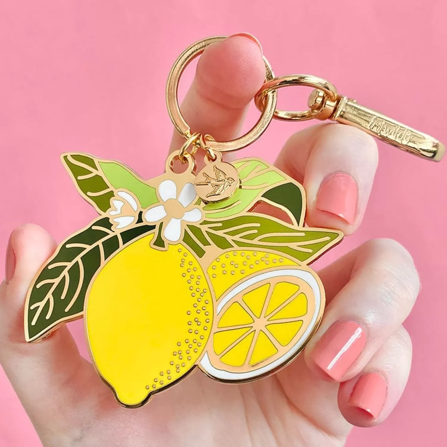 Lemon Drop Enamel Key Ring*Erstwilder Clearance