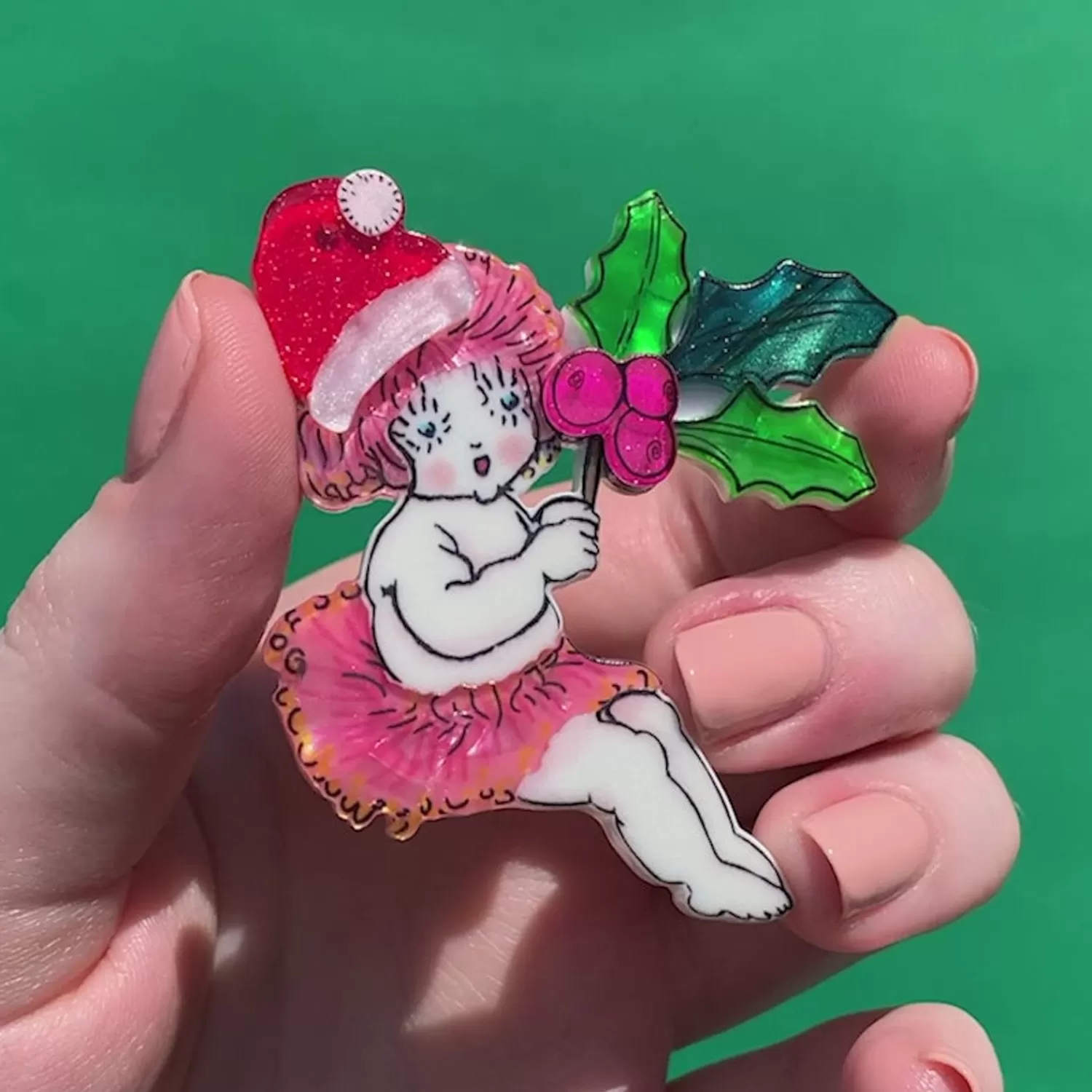 Little Ragged Christmas Blossom Brooch*Erstwilder Flash Sale