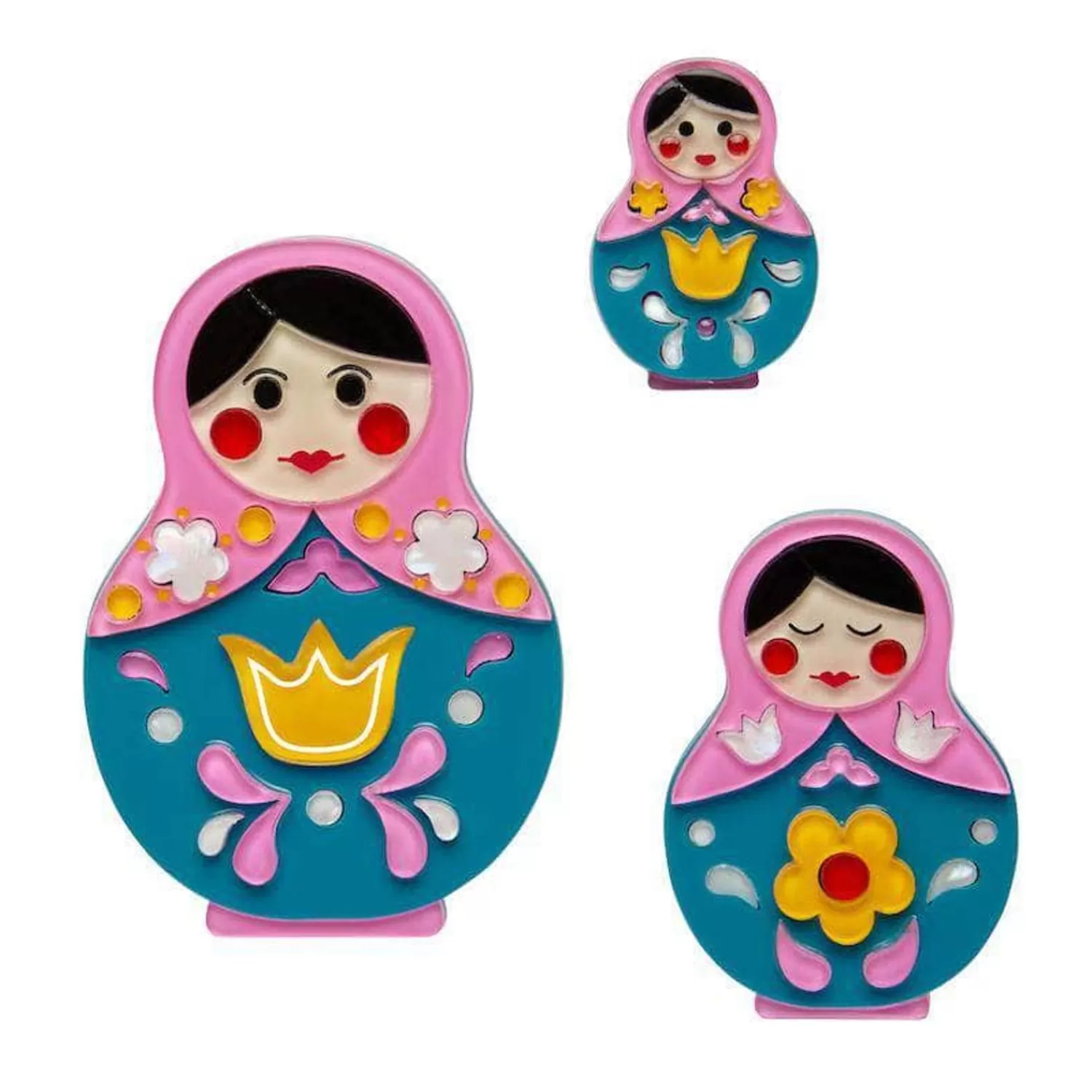 Matryoshka Memories Toy Brooch Set*Erstwilder Hot