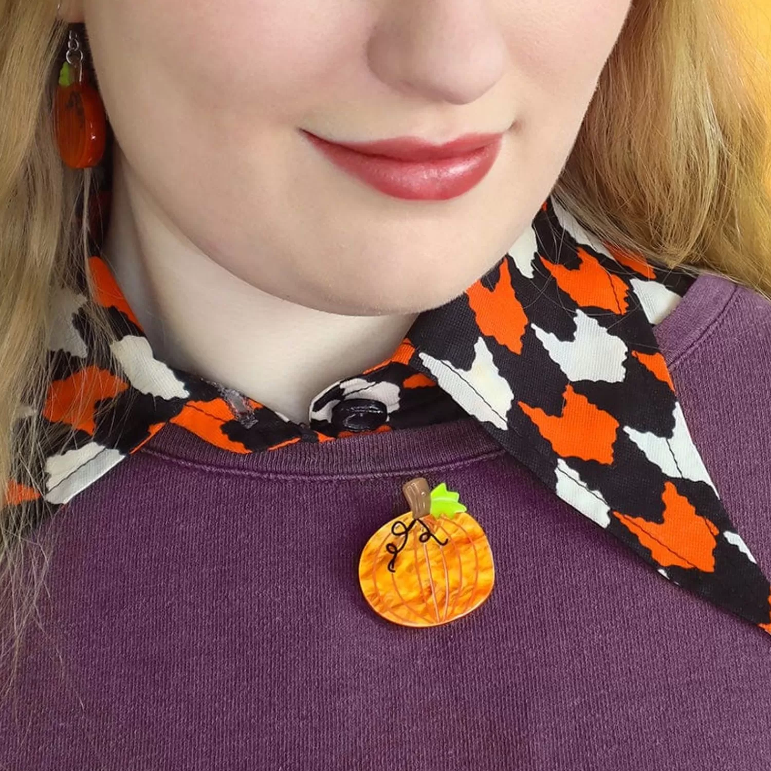 Midnight Magic Pumpkin Mini Brooch*Erstwilder Best Sale