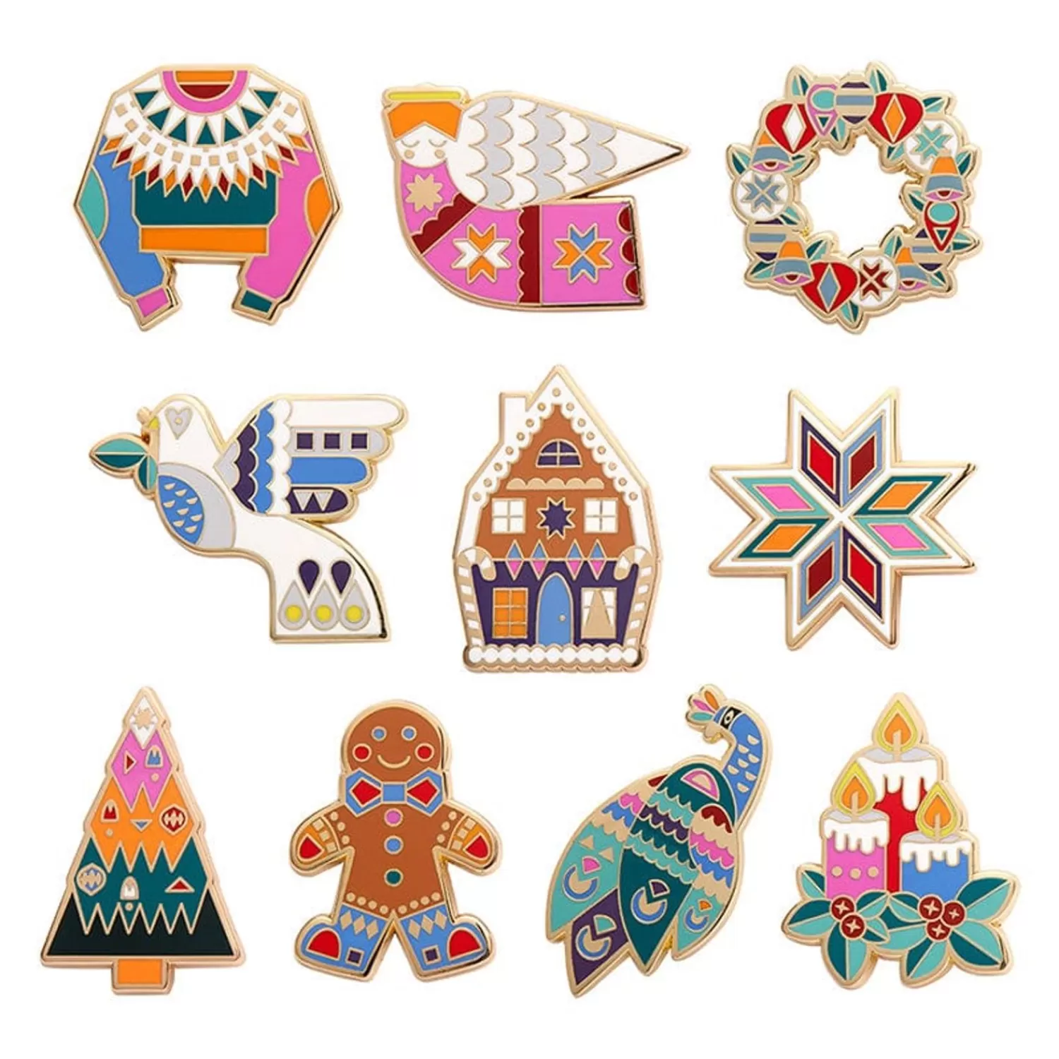 Modern Holiday Enamel Pin Pack - 10 Piece*Erstwilder Best Sale