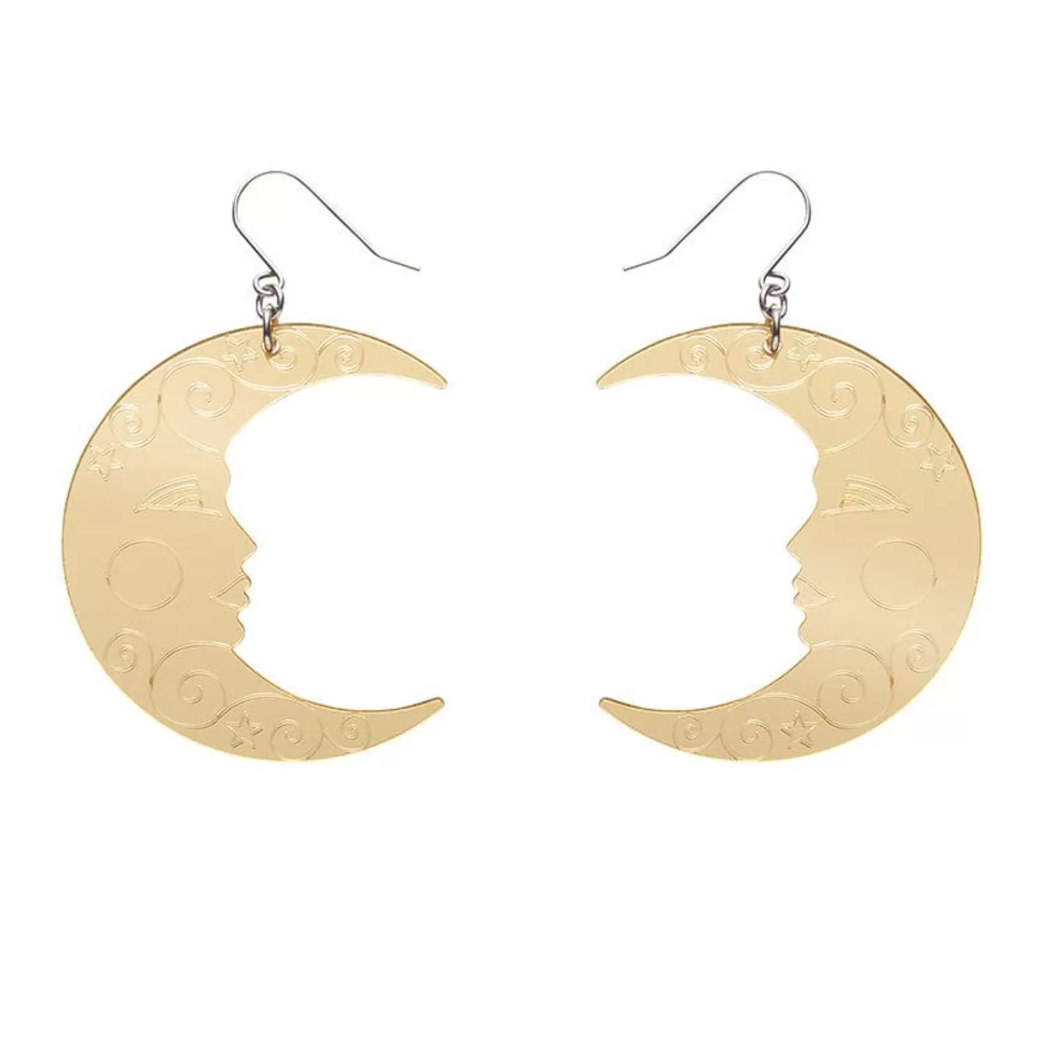 Moon Mirror Drop Earrings - Gold*Erstwilder Shop