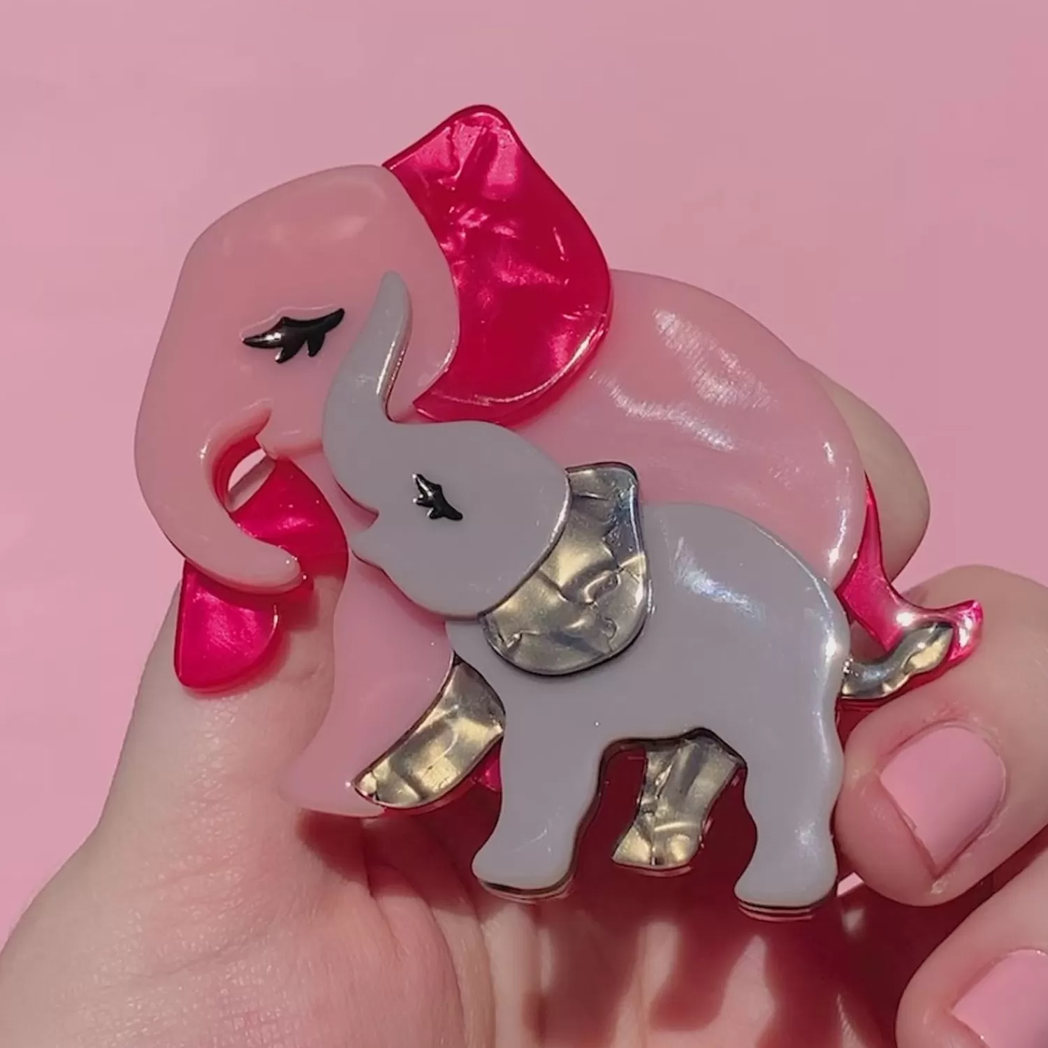 Mother Ella Elephants Brooch*Erstwilder Shop