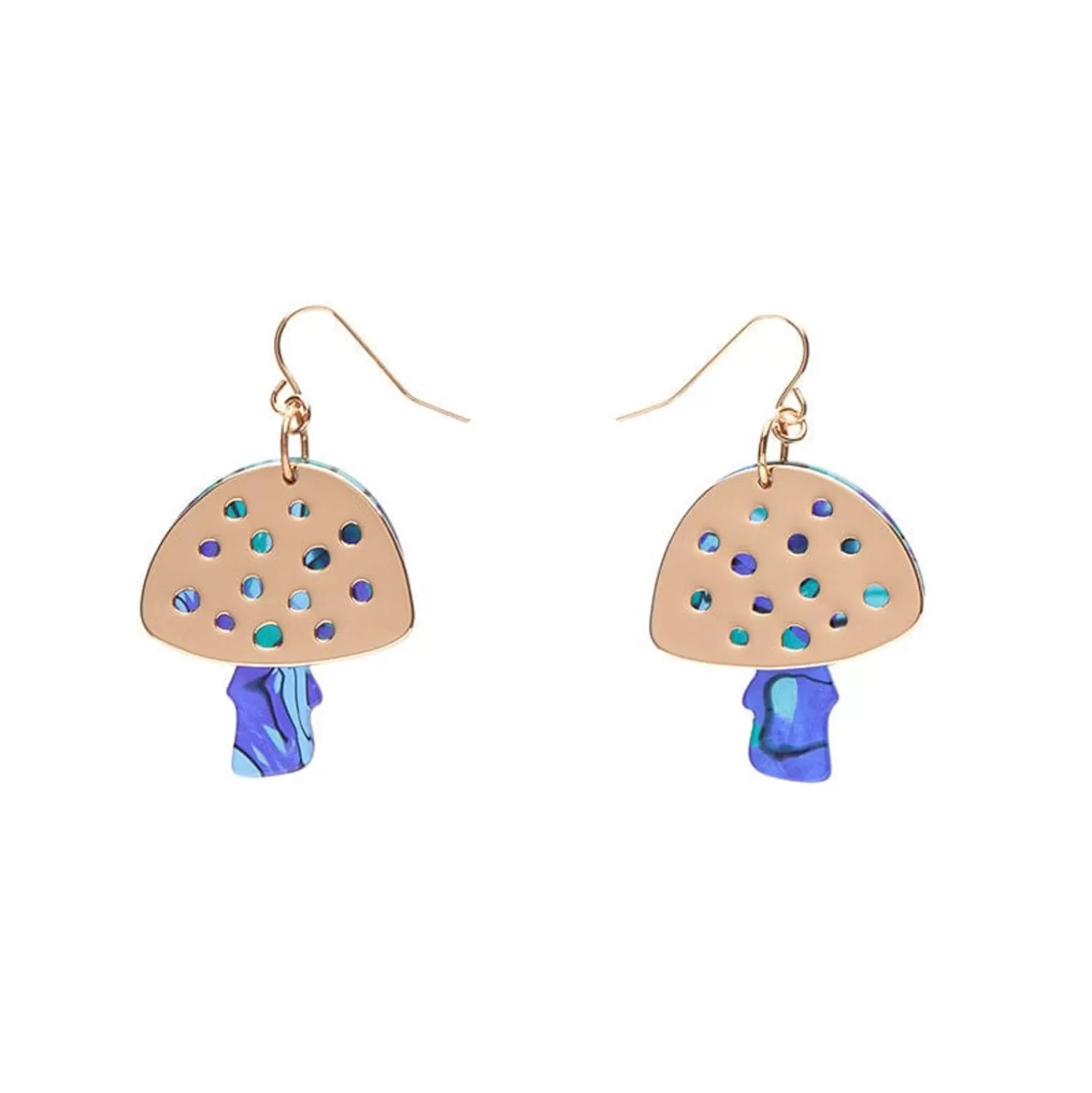 Mushroom Textured Resin Drop Earrings - Blue*Erstwilder Fashion