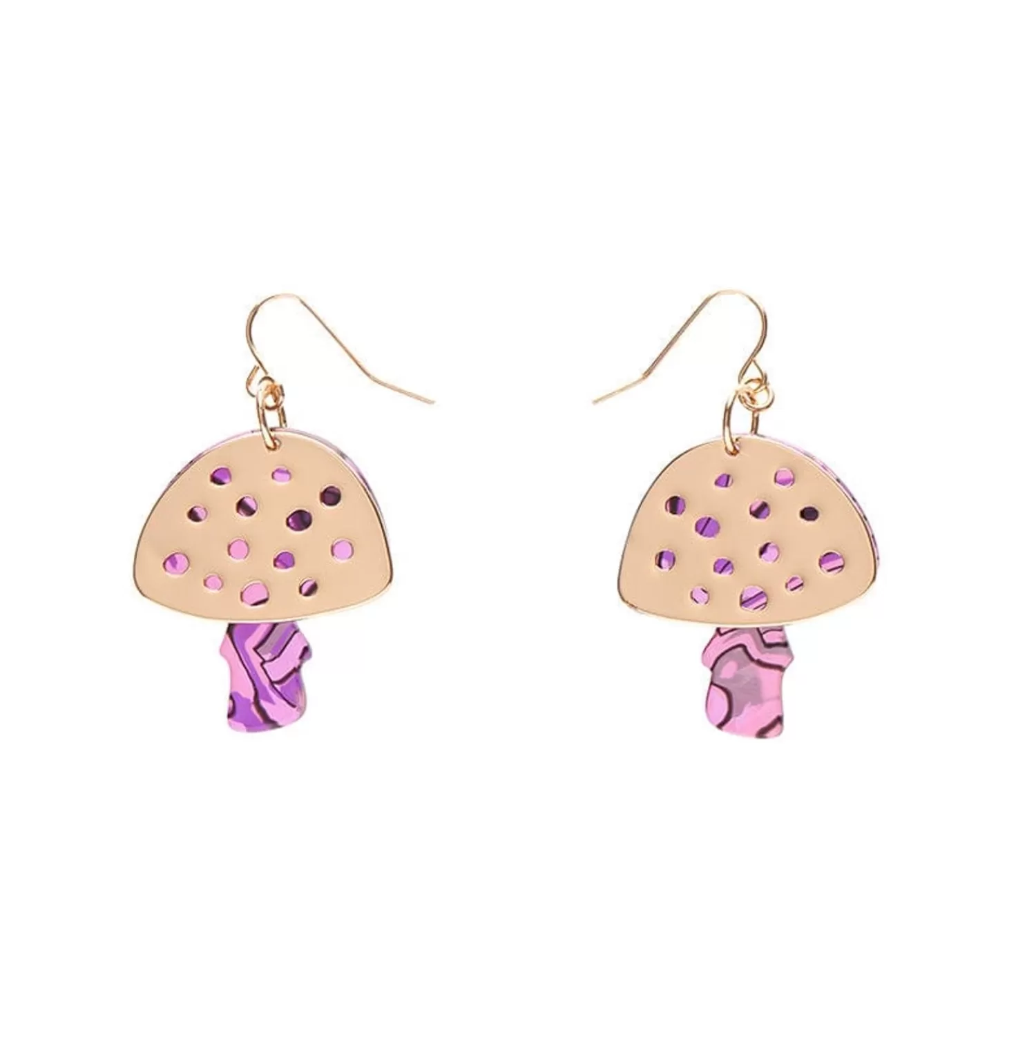 Mushroom Textured Resin Drop Earrings - Pink*Erstwilder Fashion