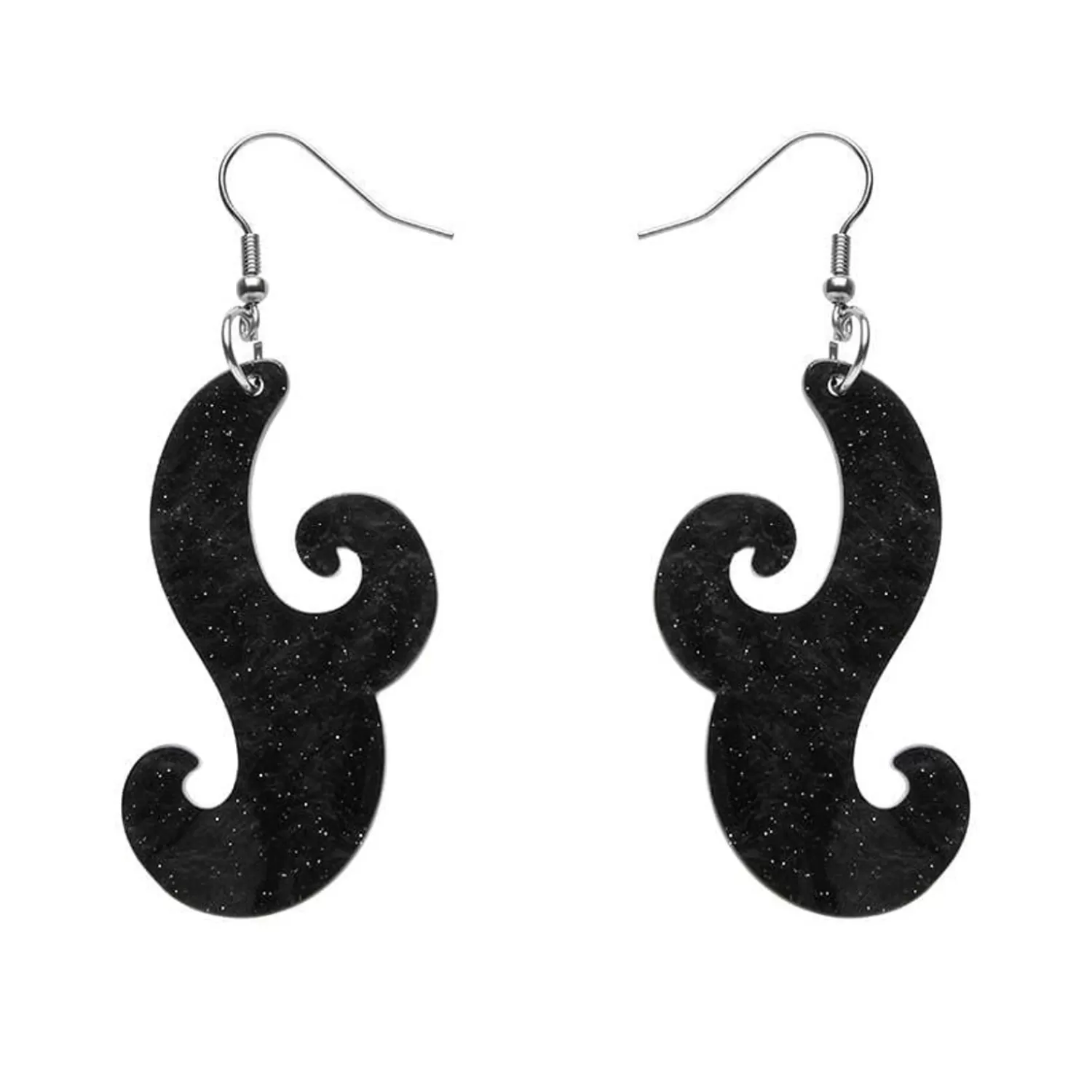 Nouveau Ripple Glitter Resin Drop Earrings - Black*Erstwilder Cheap