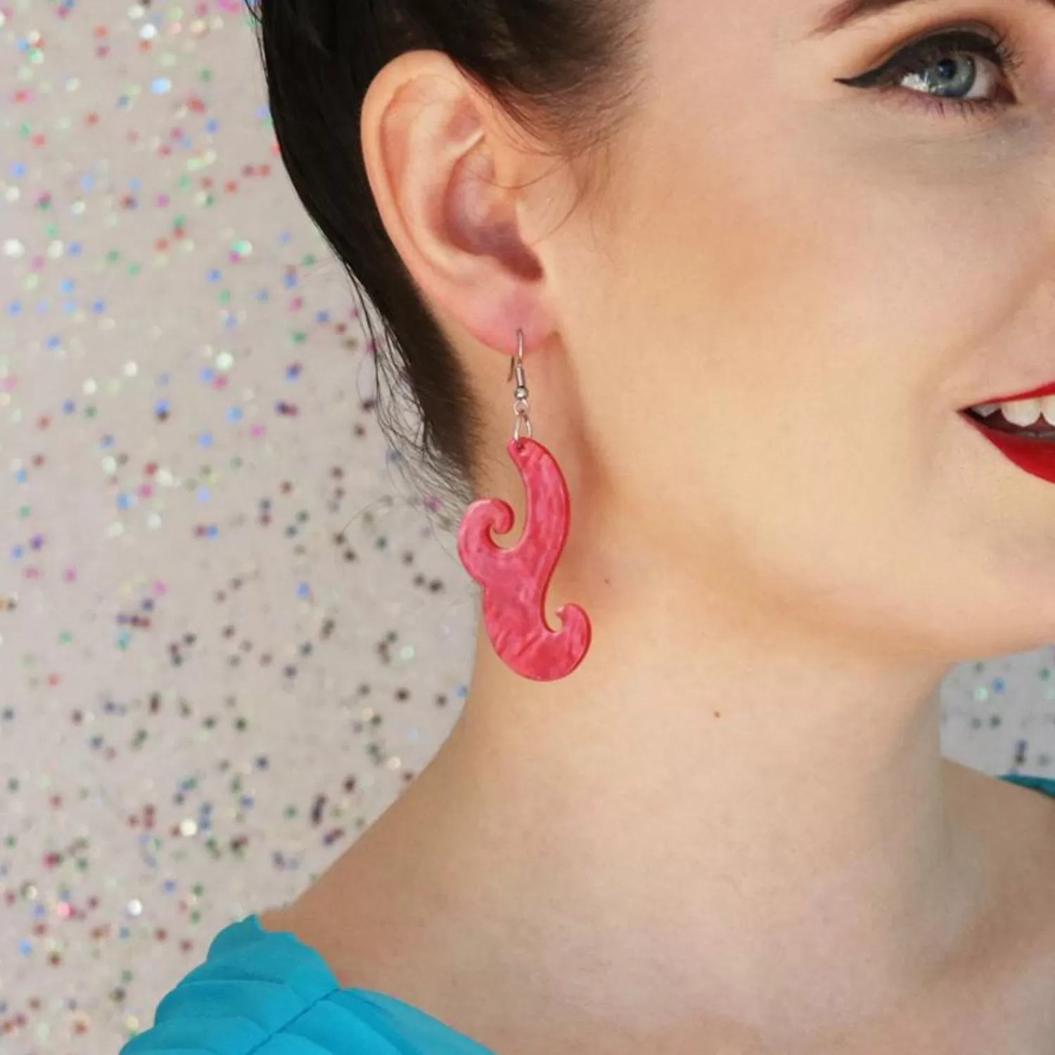 Nouveau Ripple Resin Drop Earrings - Pink*Erstwilder Cheap