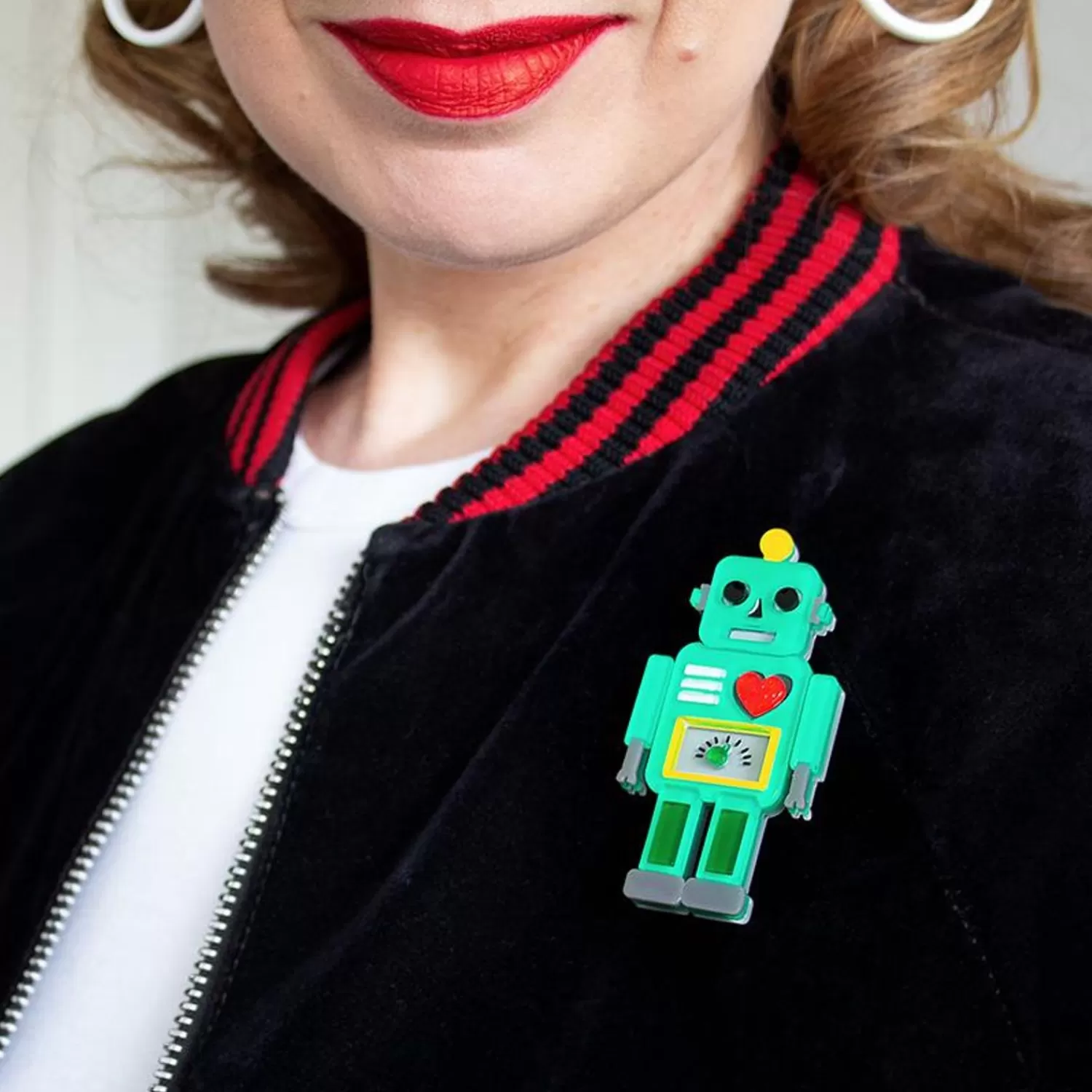 Nuts And Bolts Robot Brooch*Erstwilder Discount