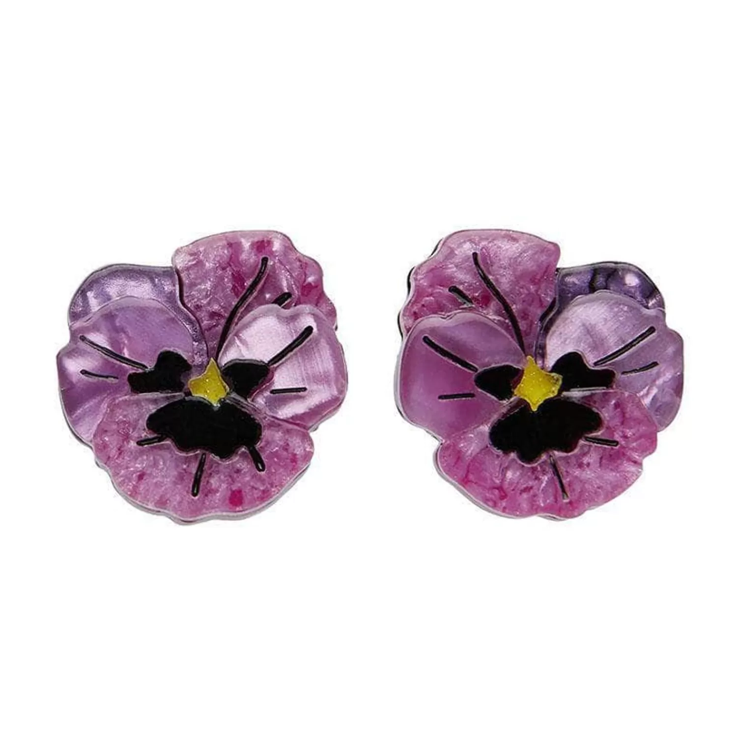 On Sleeping Eyelids Pansy Earrings*Erstwilder Shop