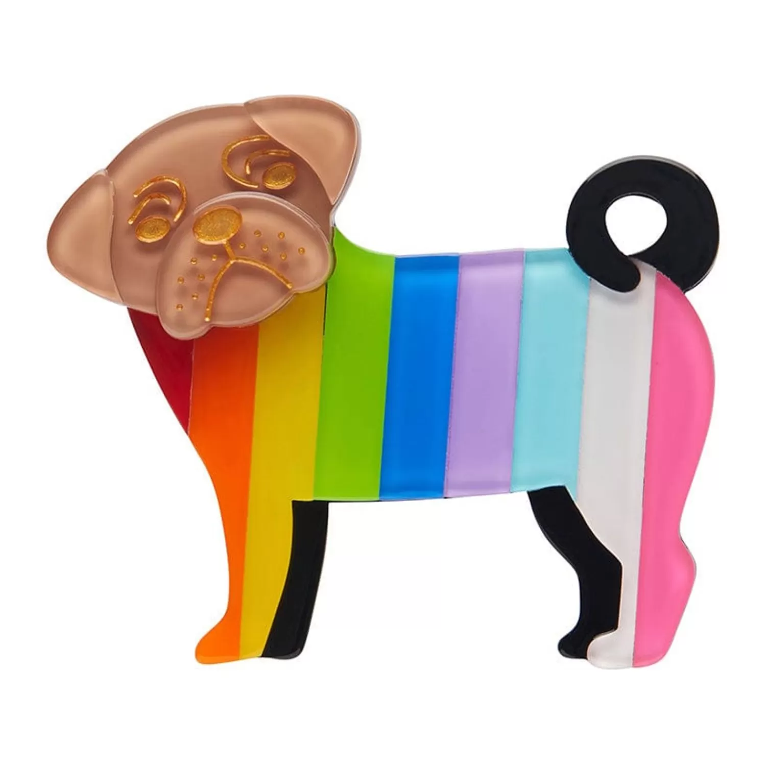 Pebbles The Progressive Pug Brooch*Erstwilder Outlet