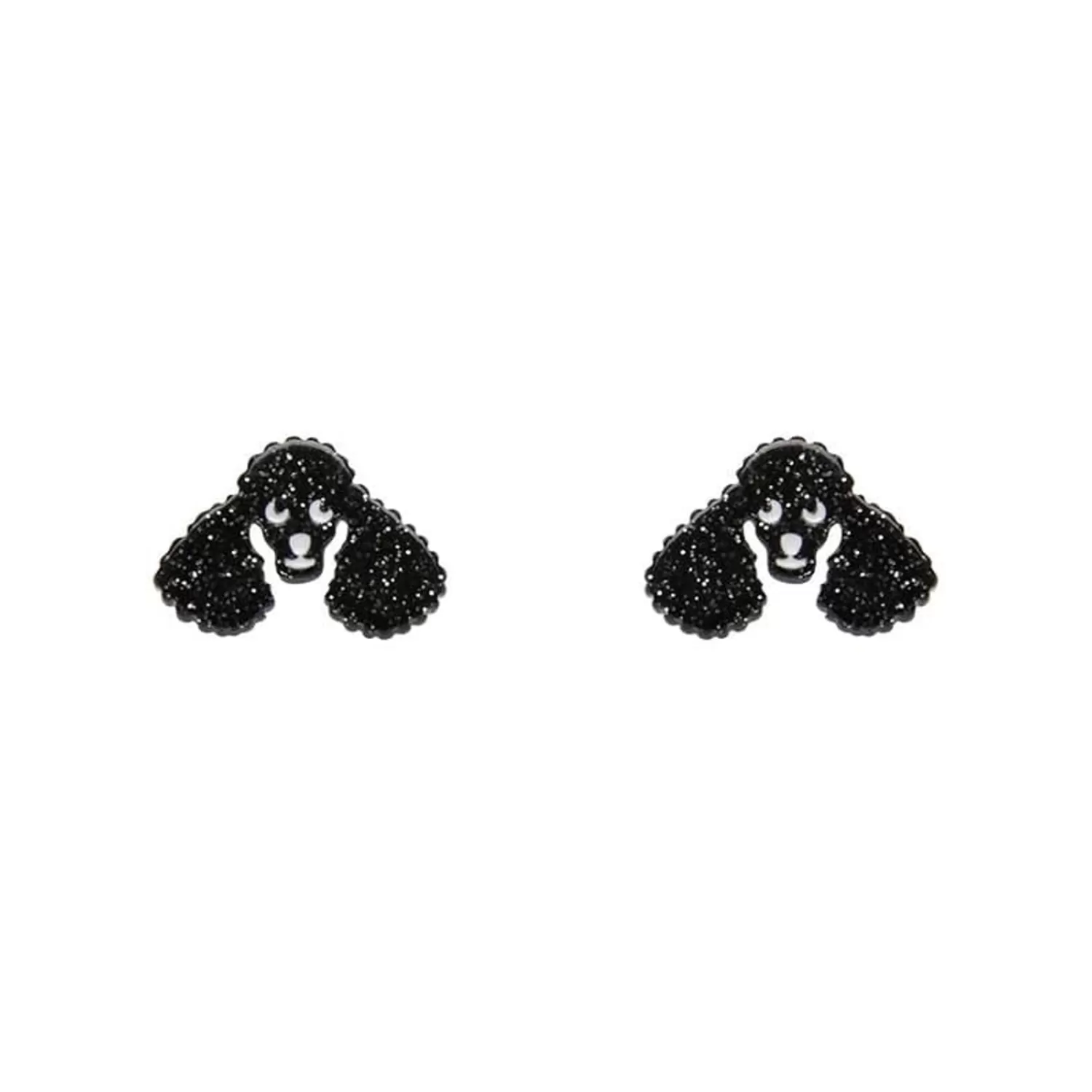 Poodle Glitter Stud Earrings - Black*Erstwilder Discount