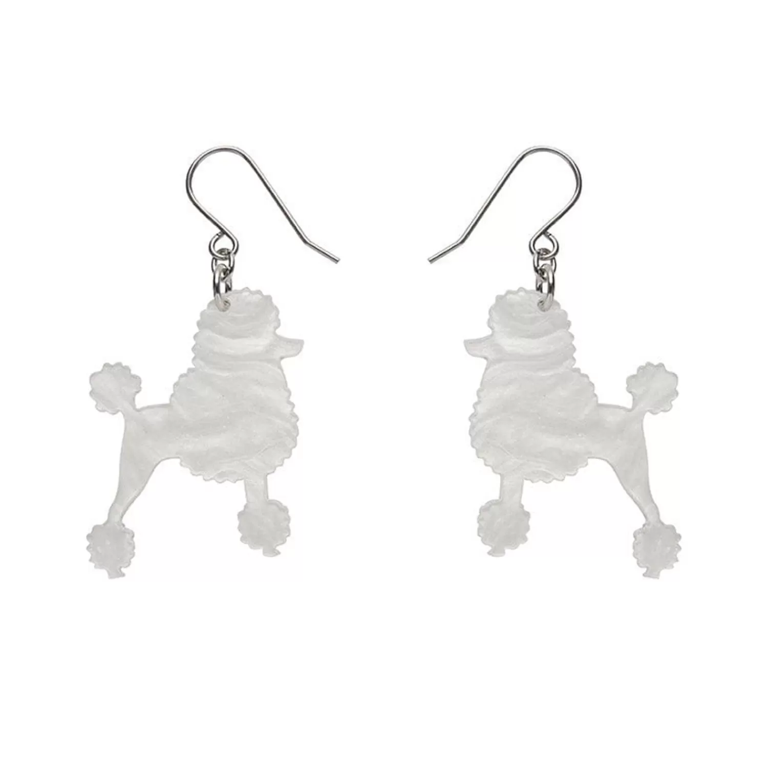 Poodle Ripple Hook Drop Earrings - White*Erstwilder Best Sale