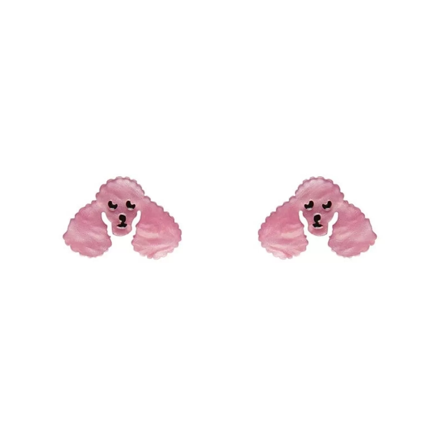 Poodle Ripple Stud Earrings - Pink*Erstwilder Clearance