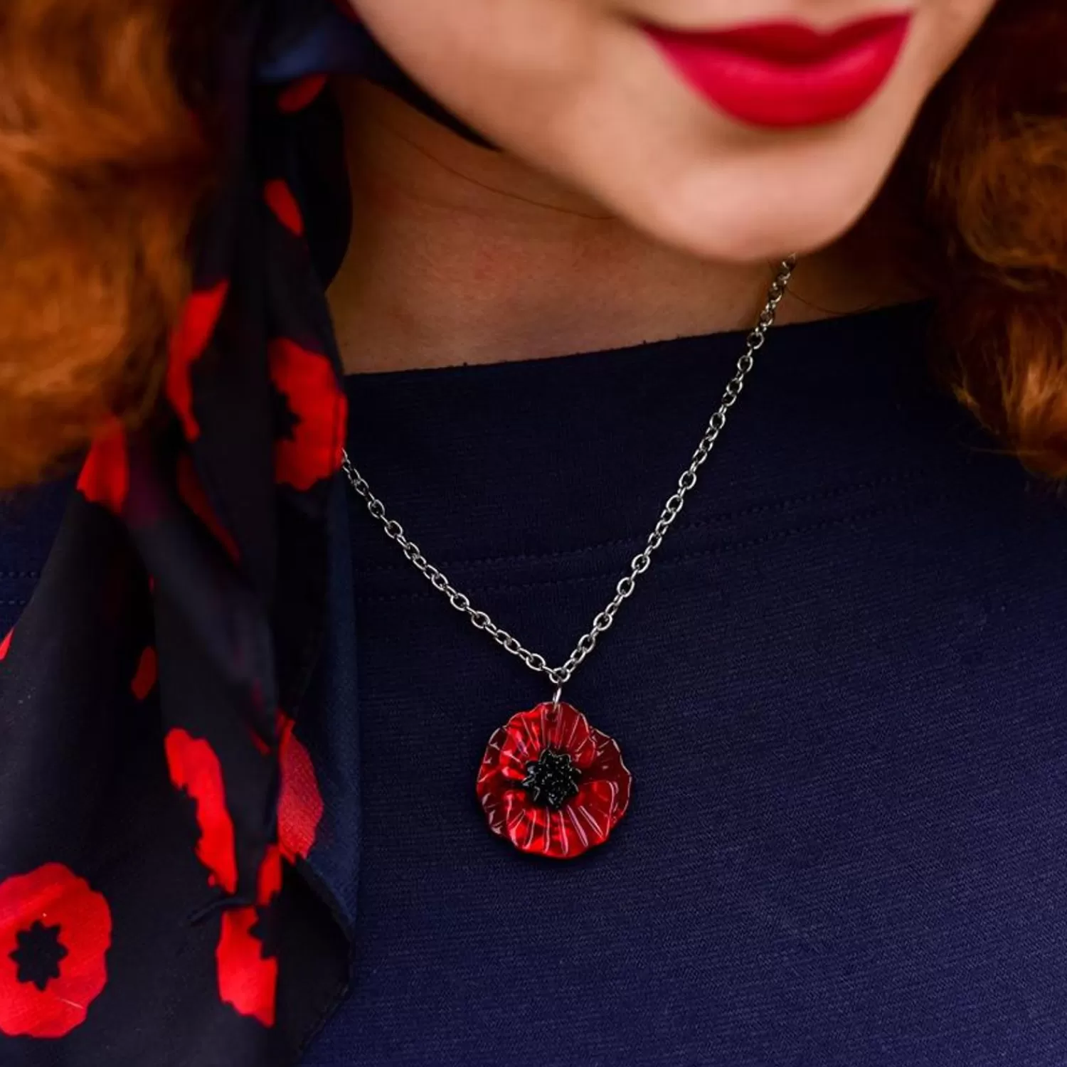 Poppy Field Mini Pendant Necklace*Erstwilder Cheap