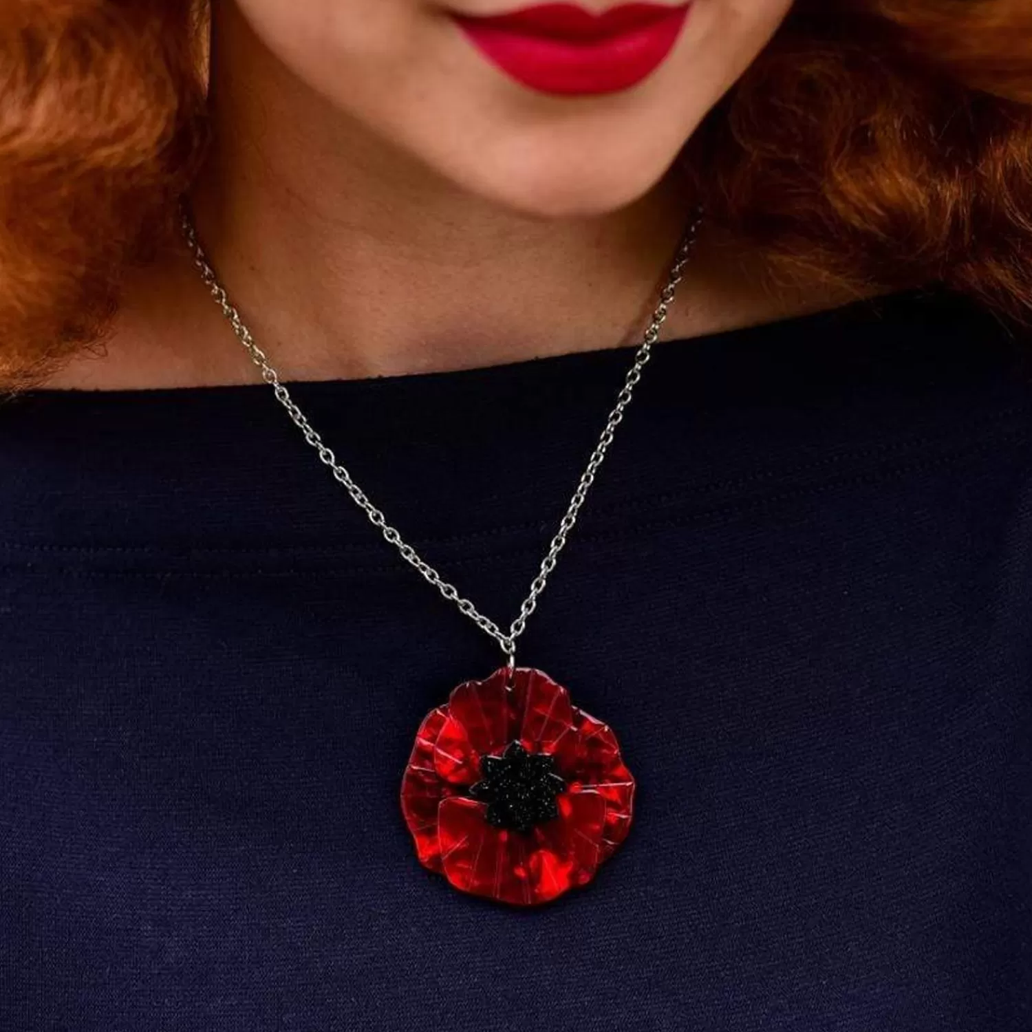 Poppy Field Pendant Necklace*Erstwilder Sale