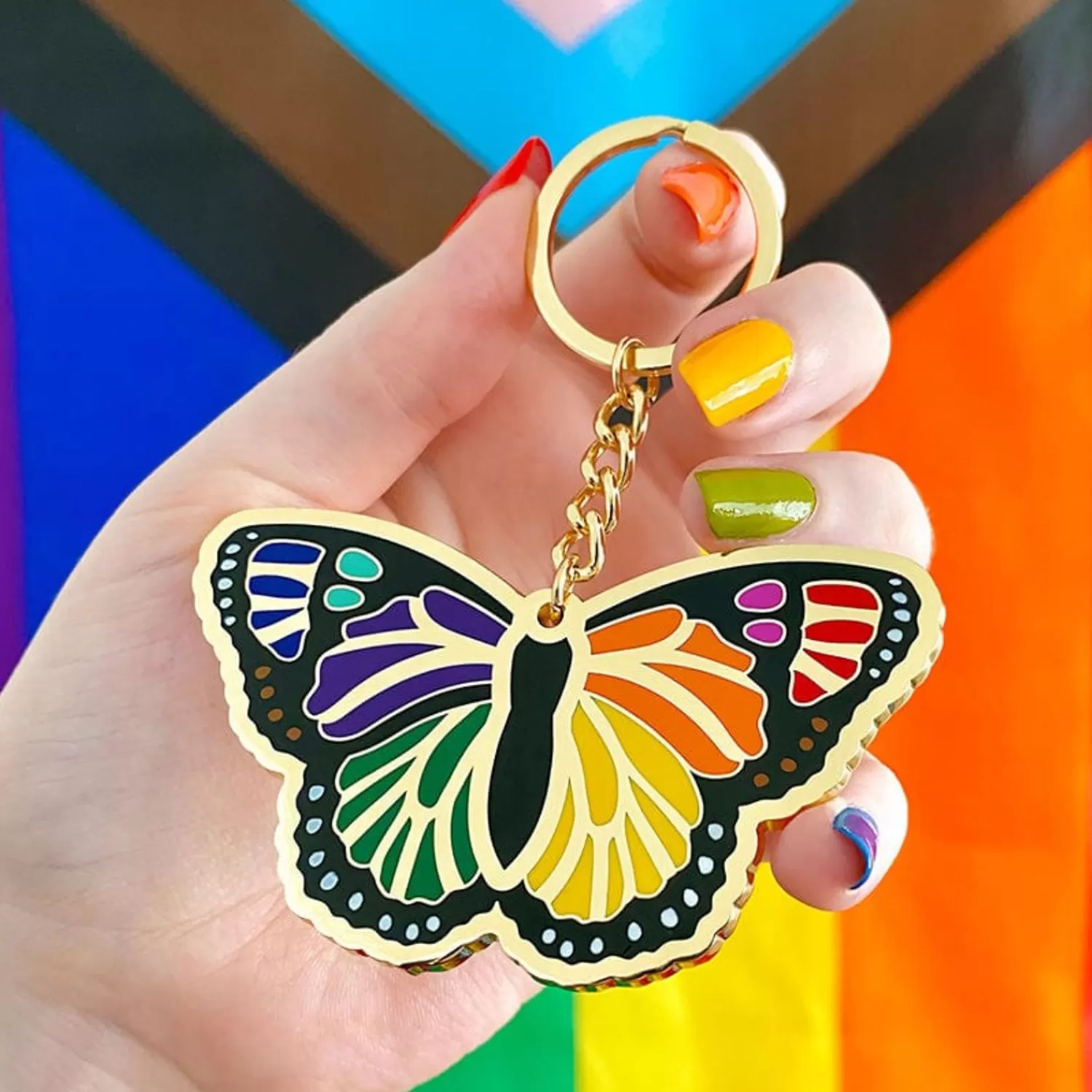 Prince Of Pride Butterfly Enamel Key Ring*Erstwilder Clearance