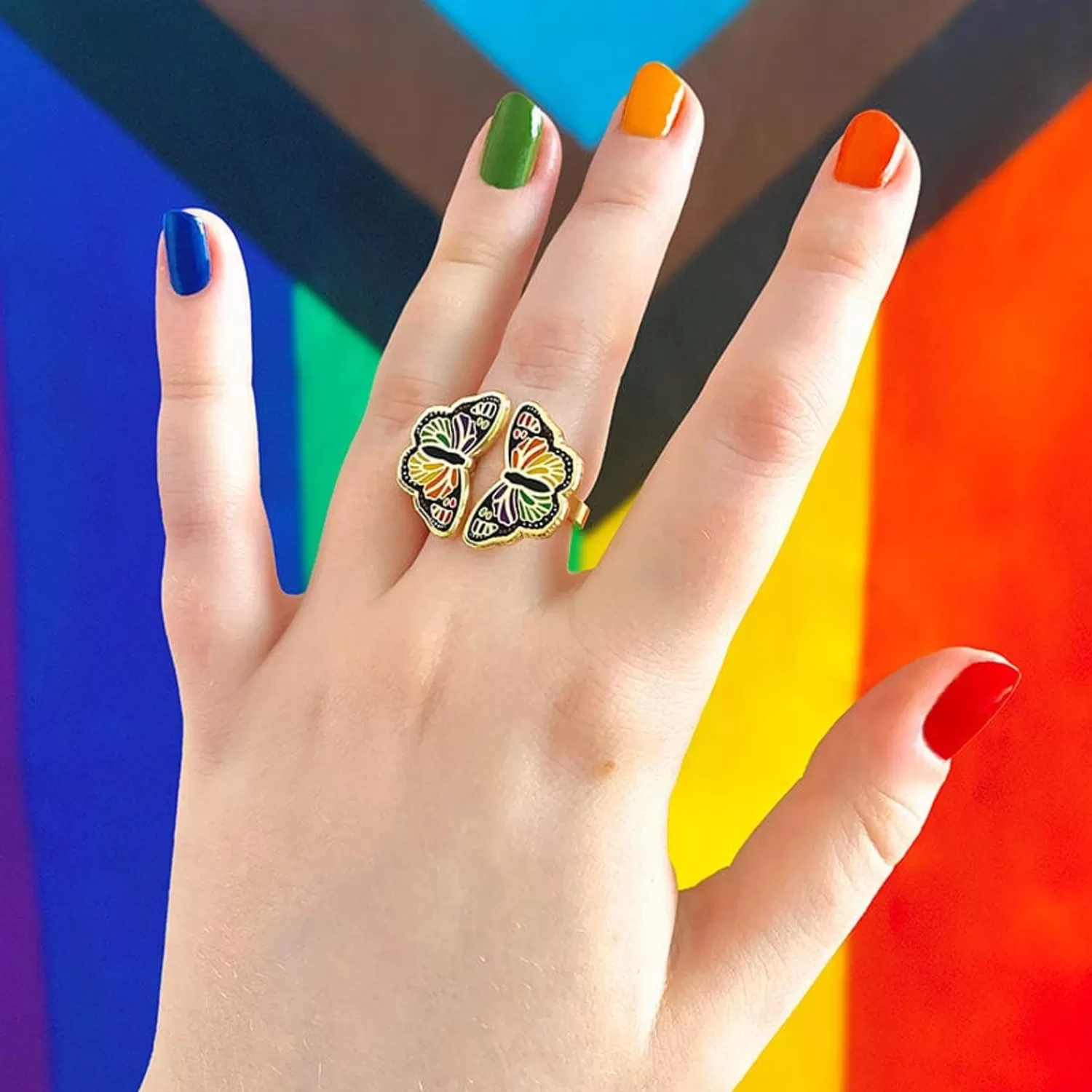 Prince Of Pride Butterfly Enamel Ring*Erstwilder Clearance