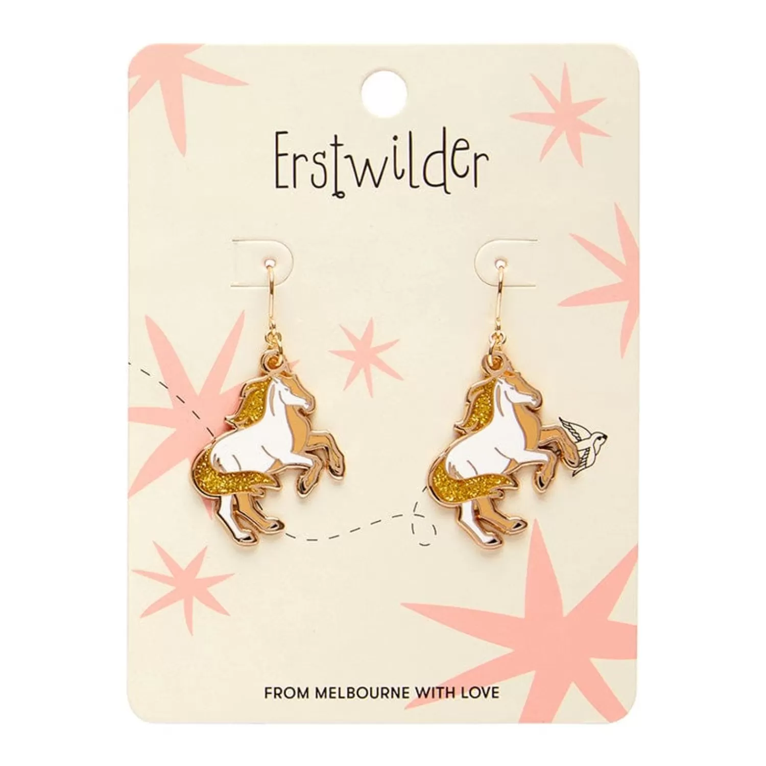 Princely Steed Enamel Drop Earrings*Erstwilder Clearance