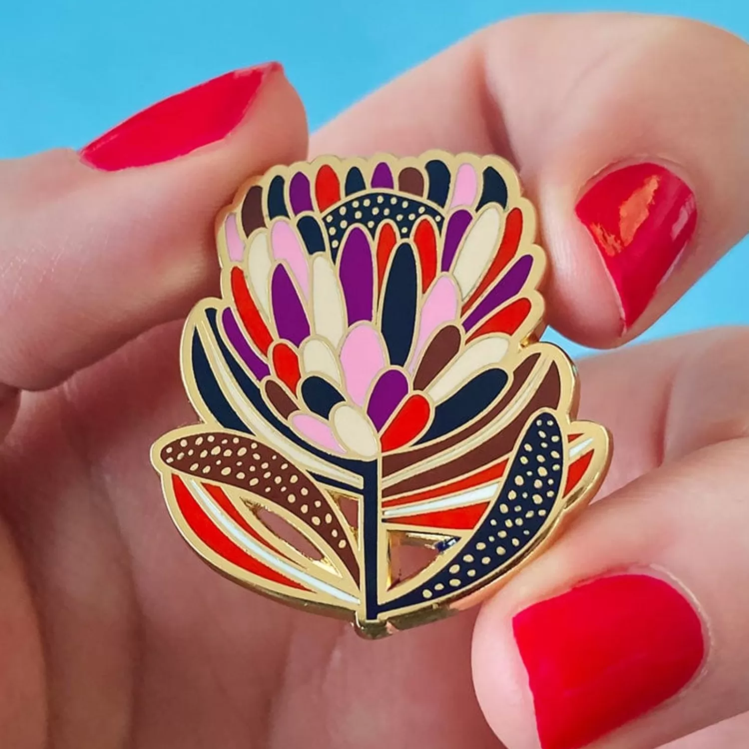 Protea In Bloom Enamel Pin*Erstwilder Hot