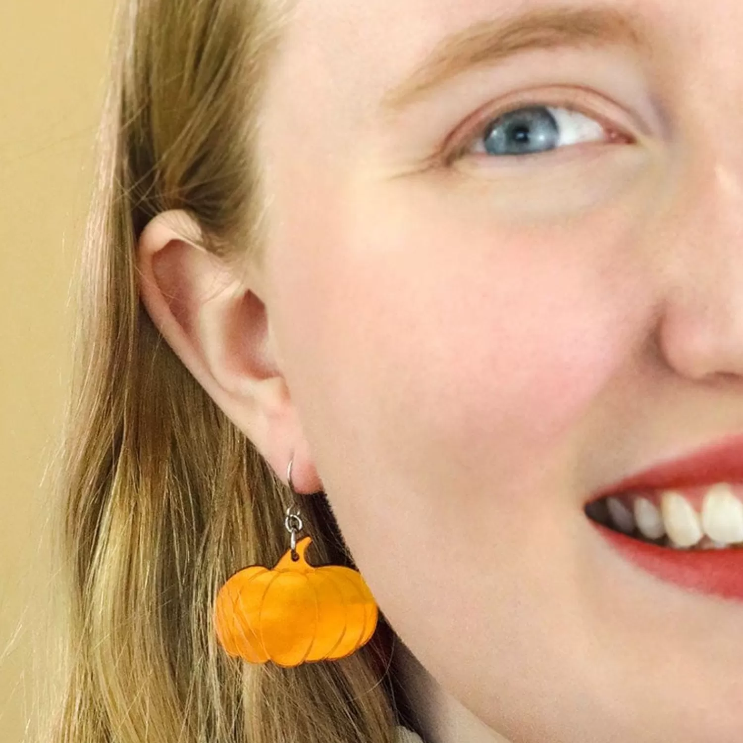 Pumpkin Mirror Drop Earrings - Orange*Erstwilder Flash Sale