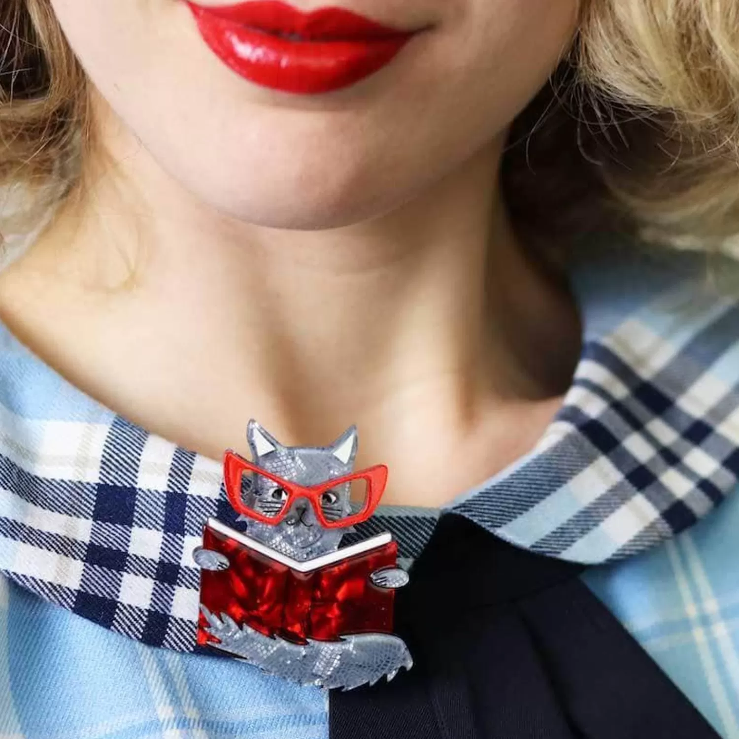 Puss In Books Brooch*Erstwilder Discount