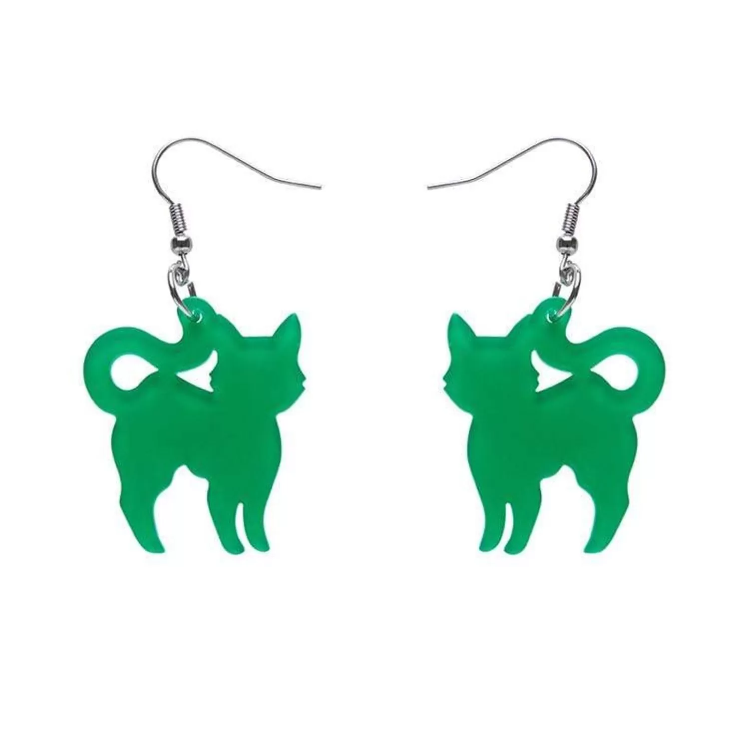 Pussy Cat Bubble Resin Drop Earrings - Green*Erstwilder Store