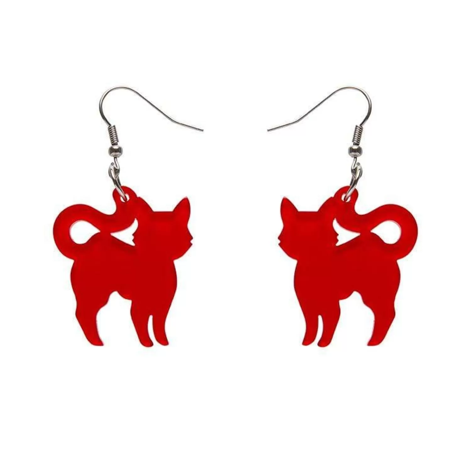 Pussy Cat Bubble Resin Drop Earrings - Red*Erstwilder Cheap