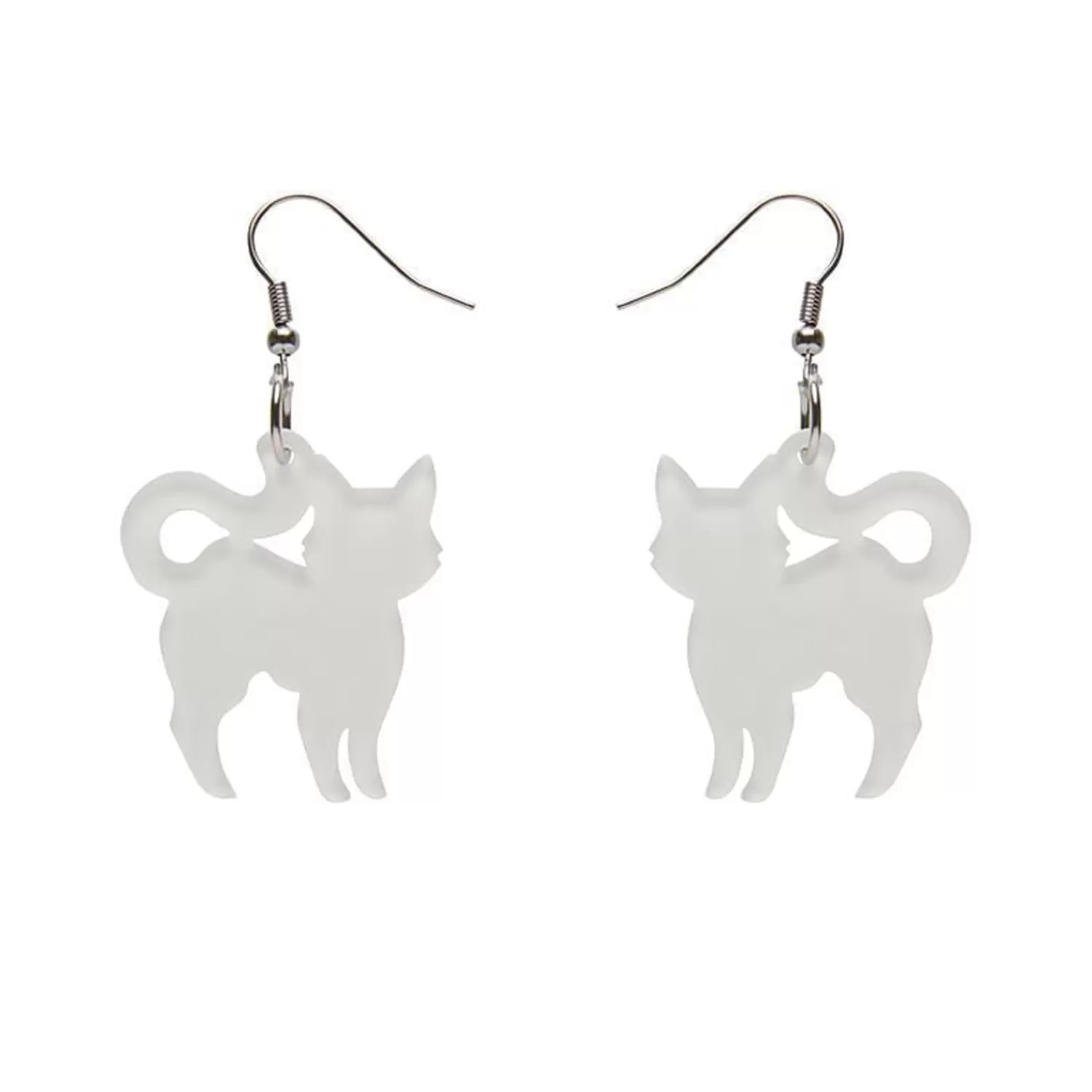 Pussy Cat Bubble Resin Drop Earrings - White*Erstwilder Discount