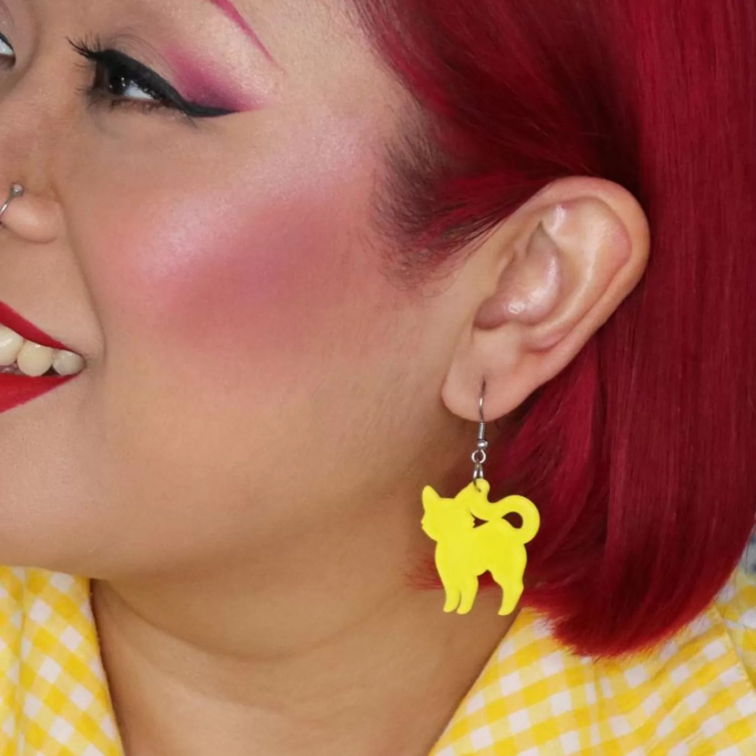 Pussy Cat Bubble Resin Drop Earrings - Yellow*Erstwilder Best Sale