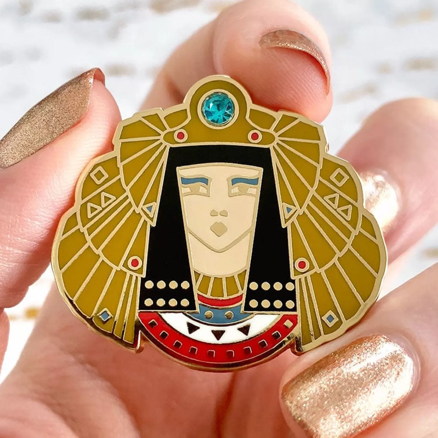 Queen Of The Nile Cleopatra Enamel Pin*Erstwilder Fashion