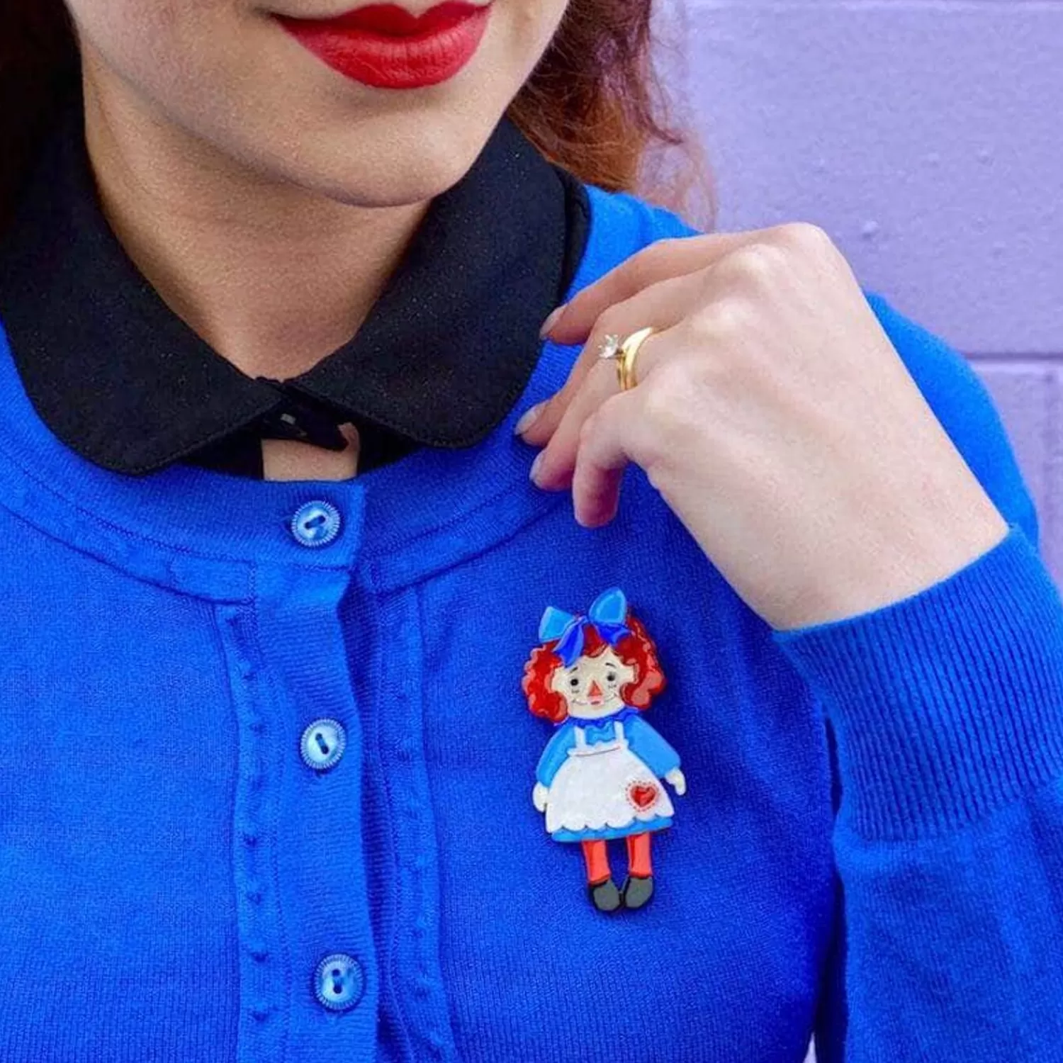 Raggedy Annie Doll Brooch*Erstwilder Cheap