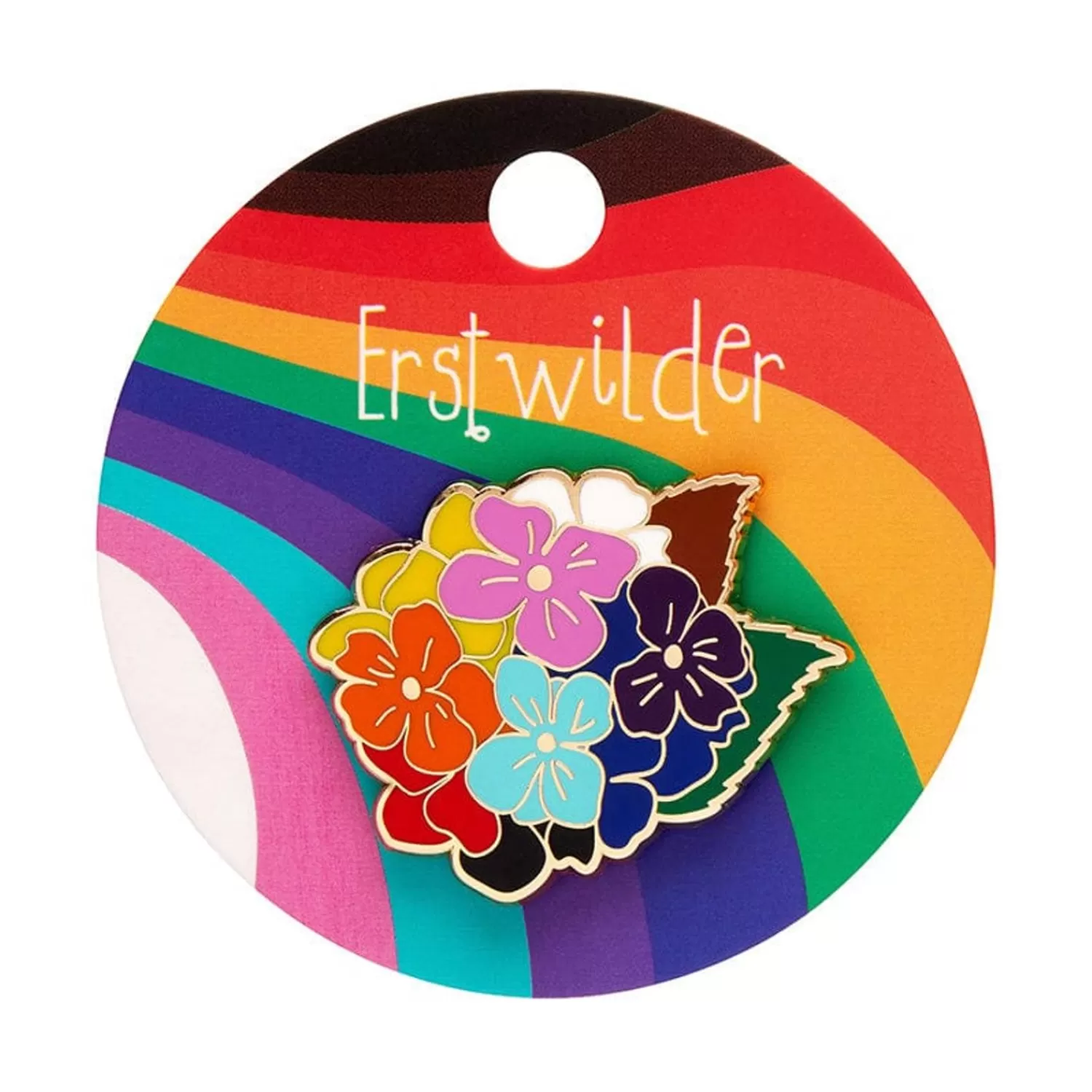 Rainbow Heartfelt Hydrangea Enamel Pin*Erstwilder Store