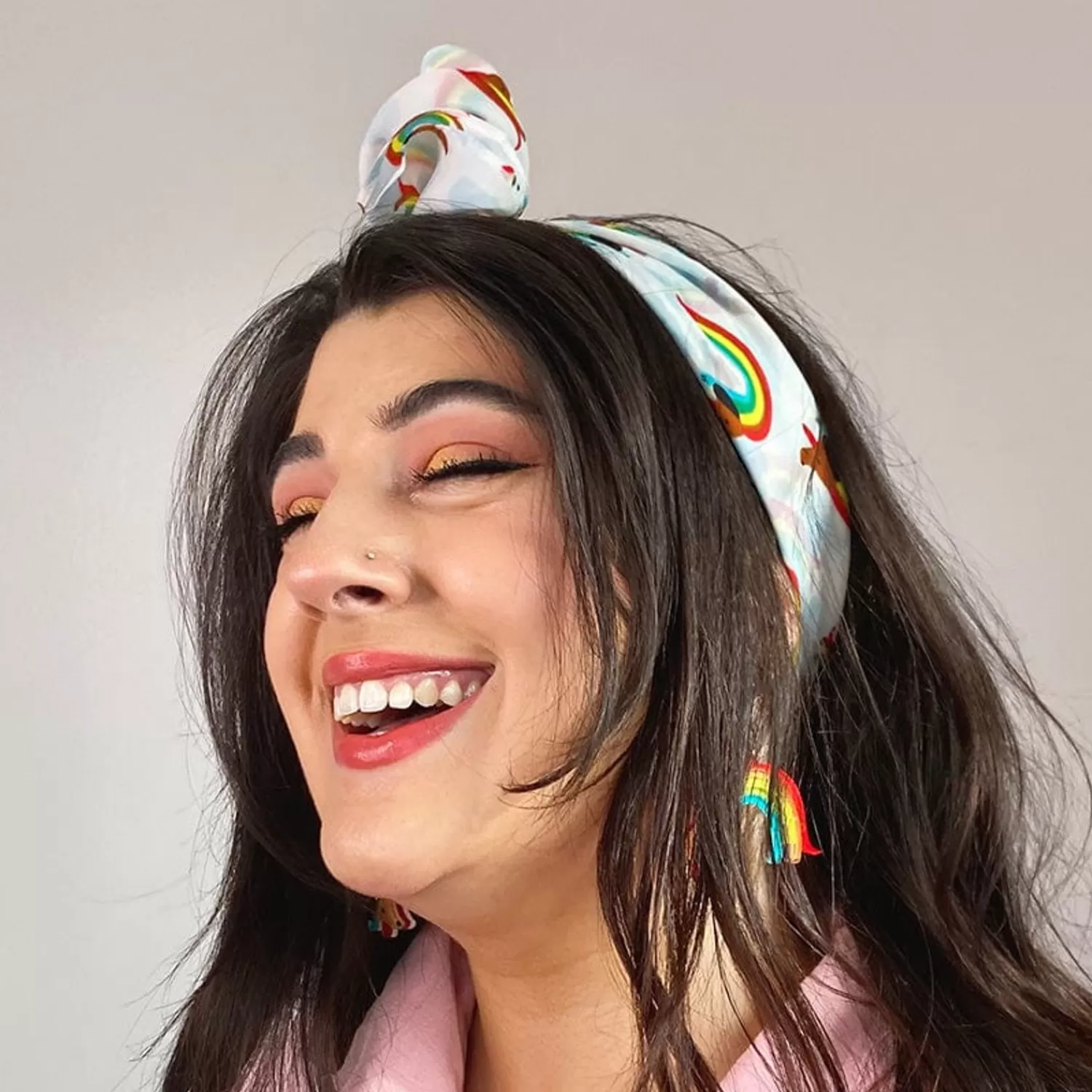 Rainbow Ruff Head Scarf White*Erstwilder Best