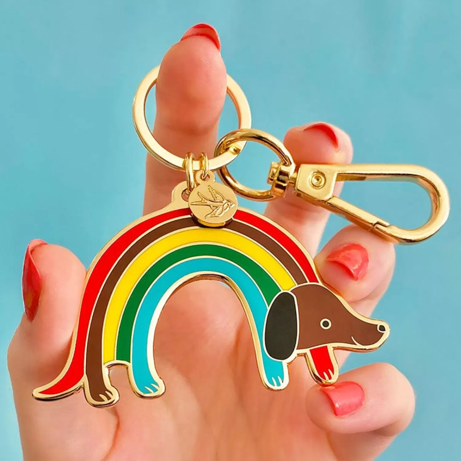 Rainbow Ruff Key Ring*Erstwilder Cheap