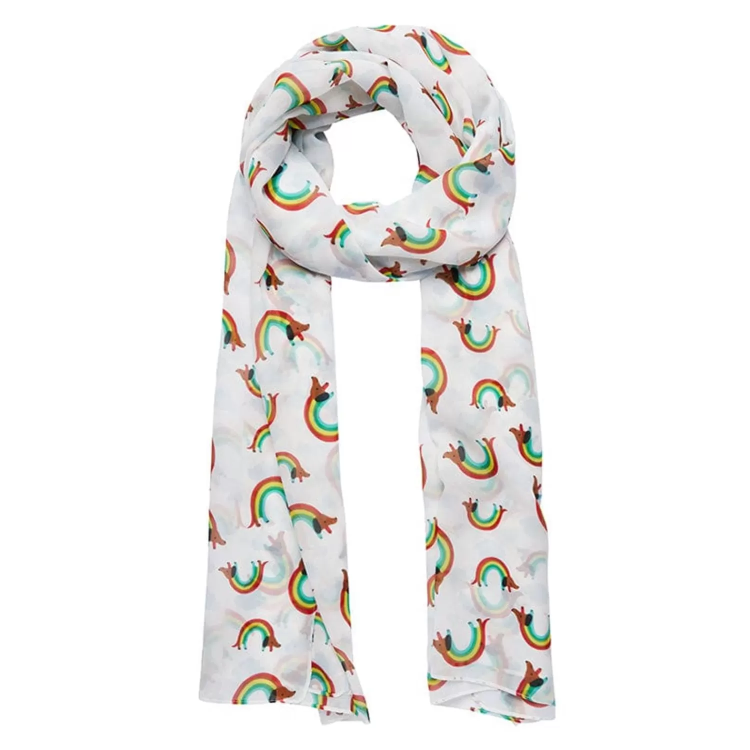 Rainbow Ruff Neck Scarf White*Erstwilder Shop