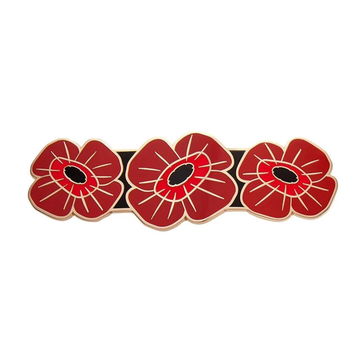 Remembrance Poppy Enamel Hair Barrette*Erstwilder Cheap