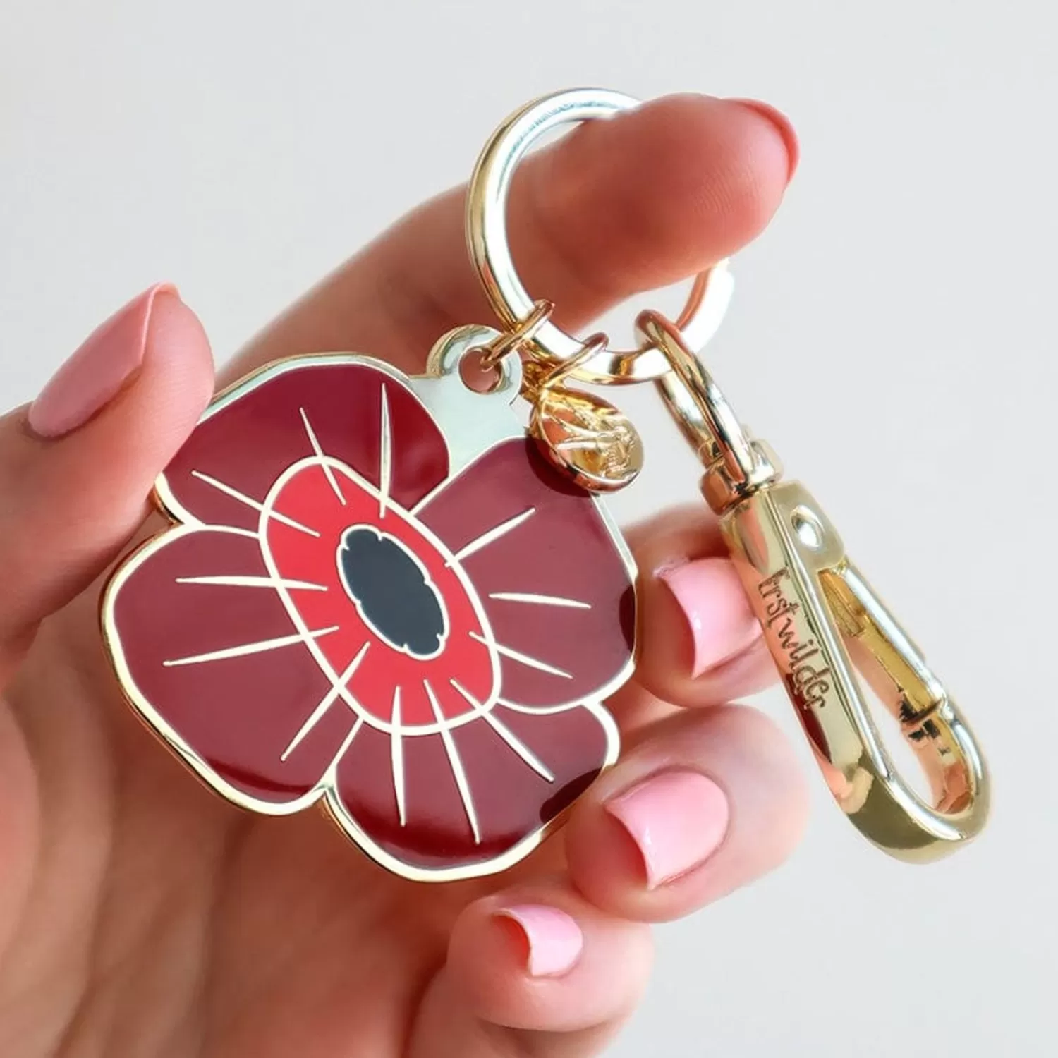 Remembrance Poppy Enamel Key Ring*Erstwilder Shop