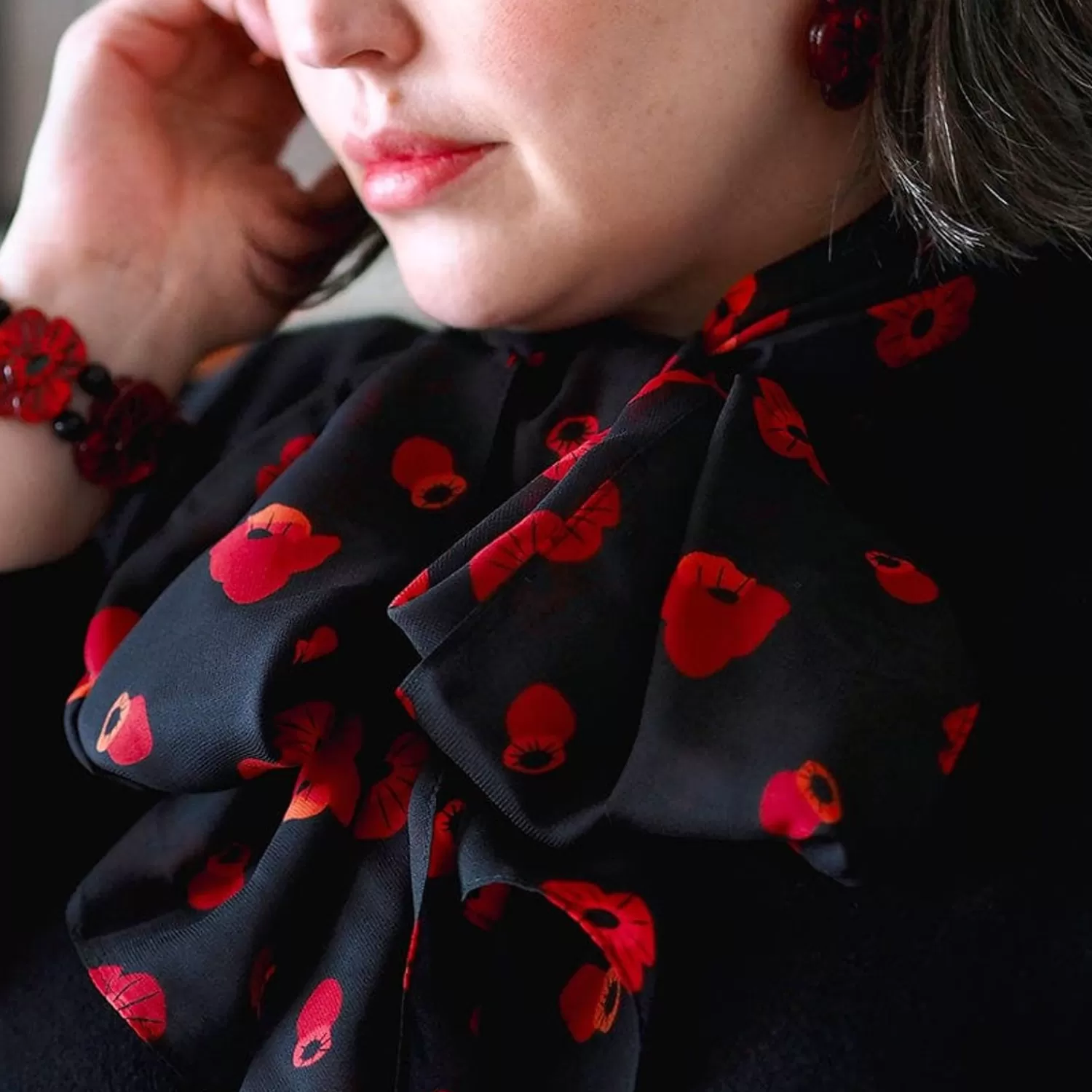 Remembrance Poppy Large Neck Scarf*Erstwilder Outlet