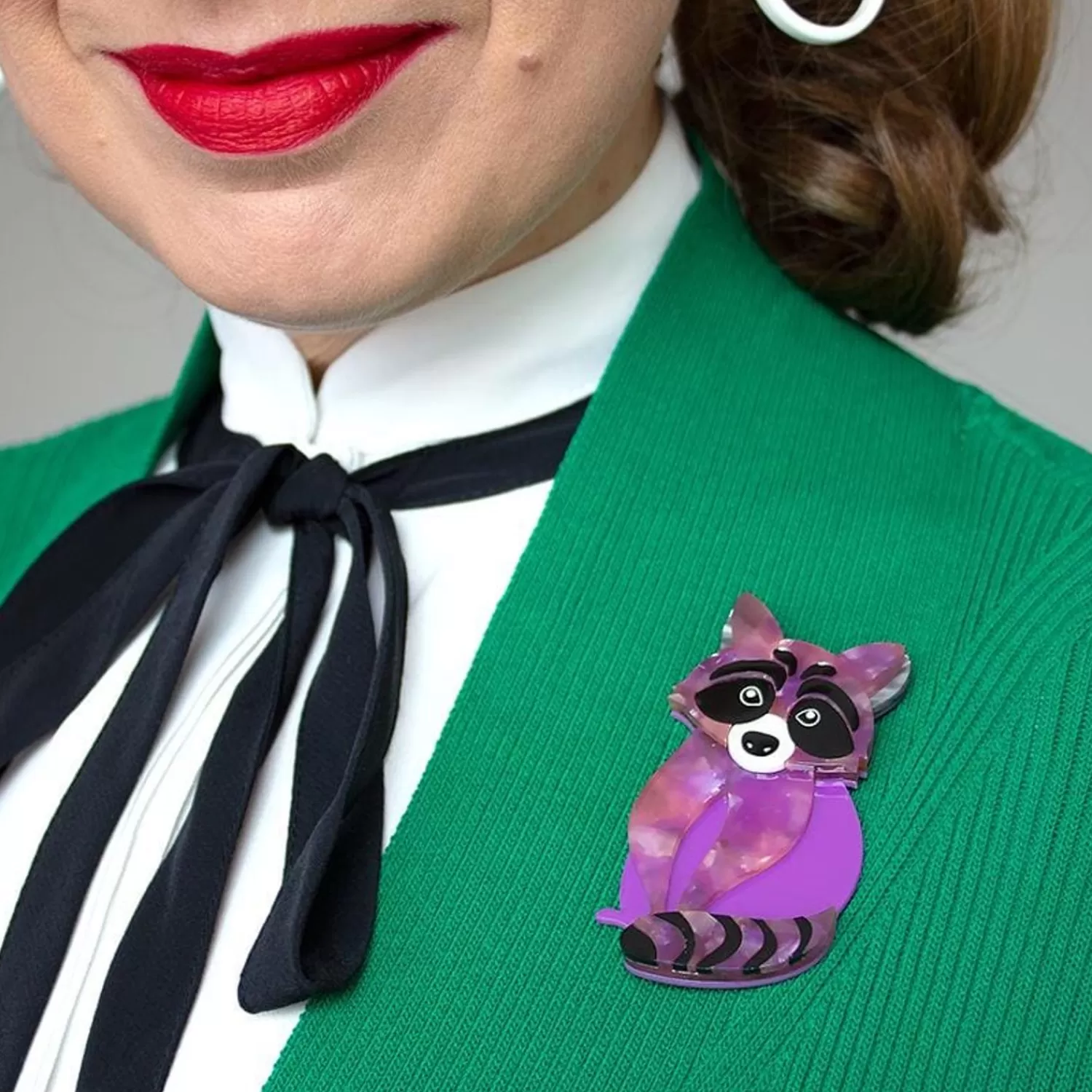 Rocket'S Riot Raccoon Brooch*Erstwilder Shop