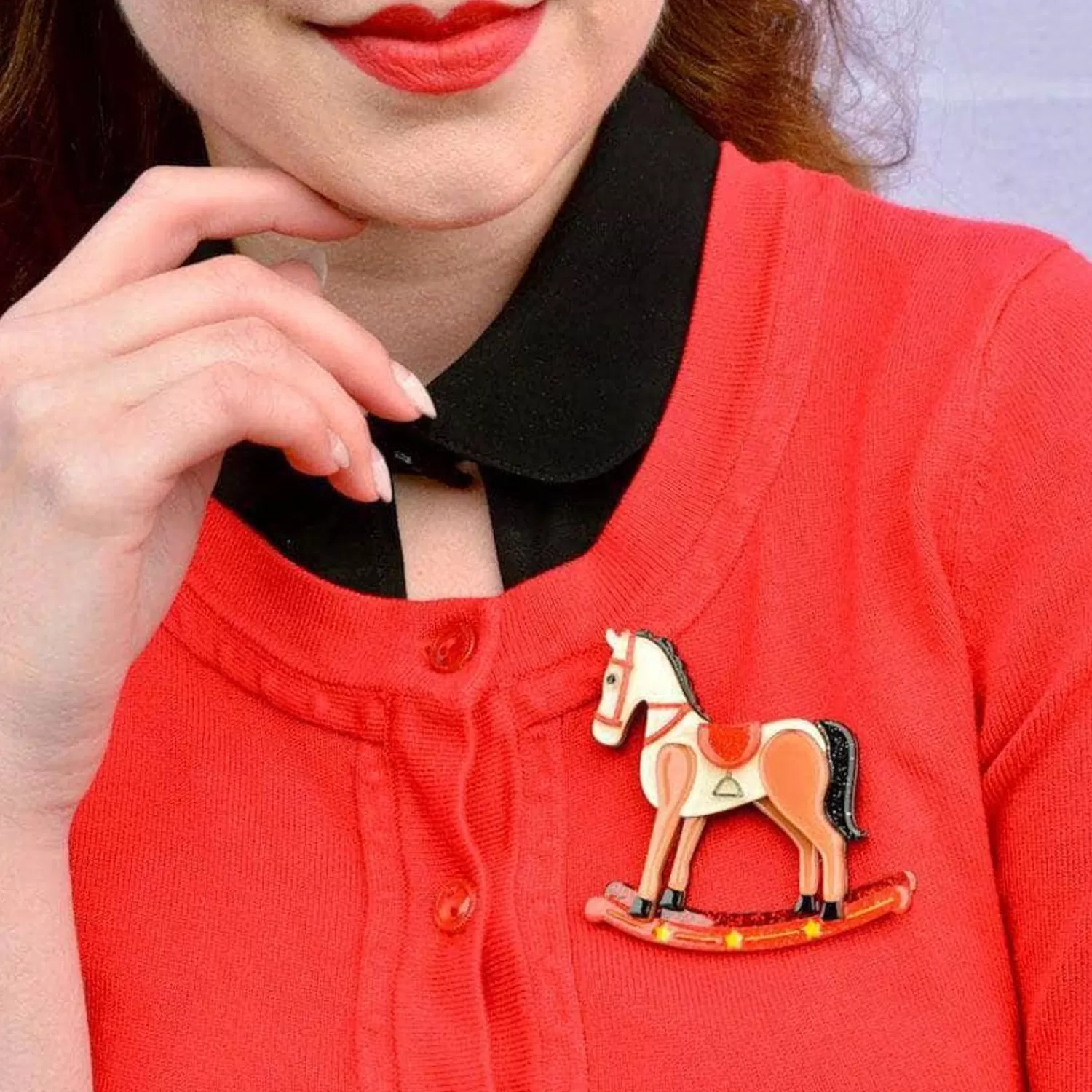 Rocking Reminiscence Horse Brooch*Erstwilder Fashion