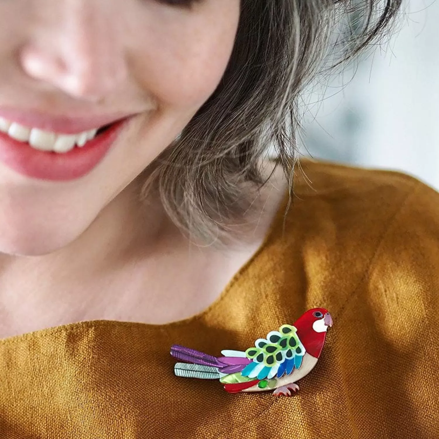 Rosie Rosella Brooch*Erstwilder Outlet